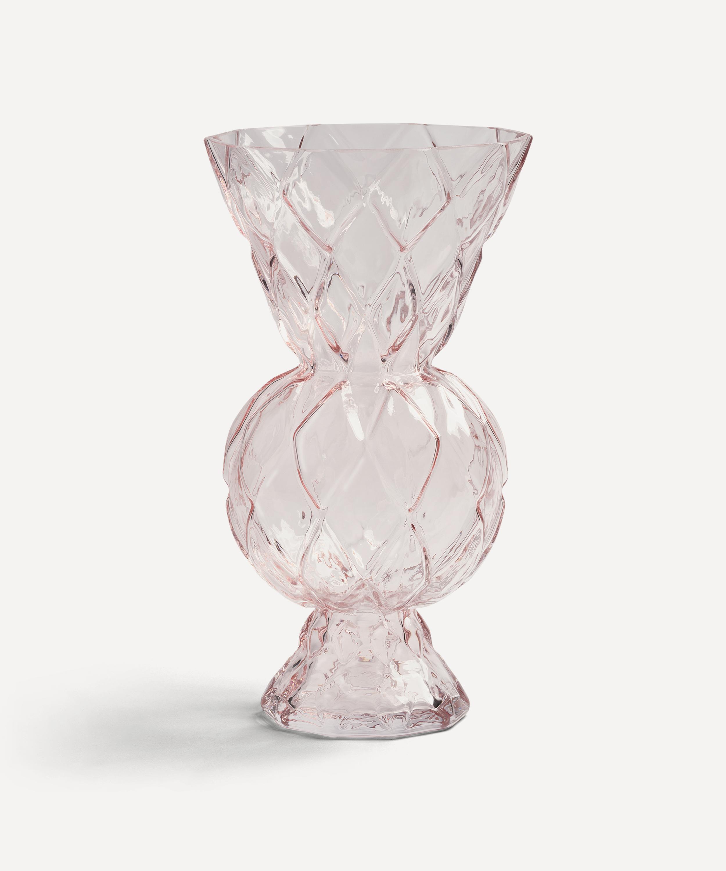 &Klevering Pink Rhombic Glass Vase