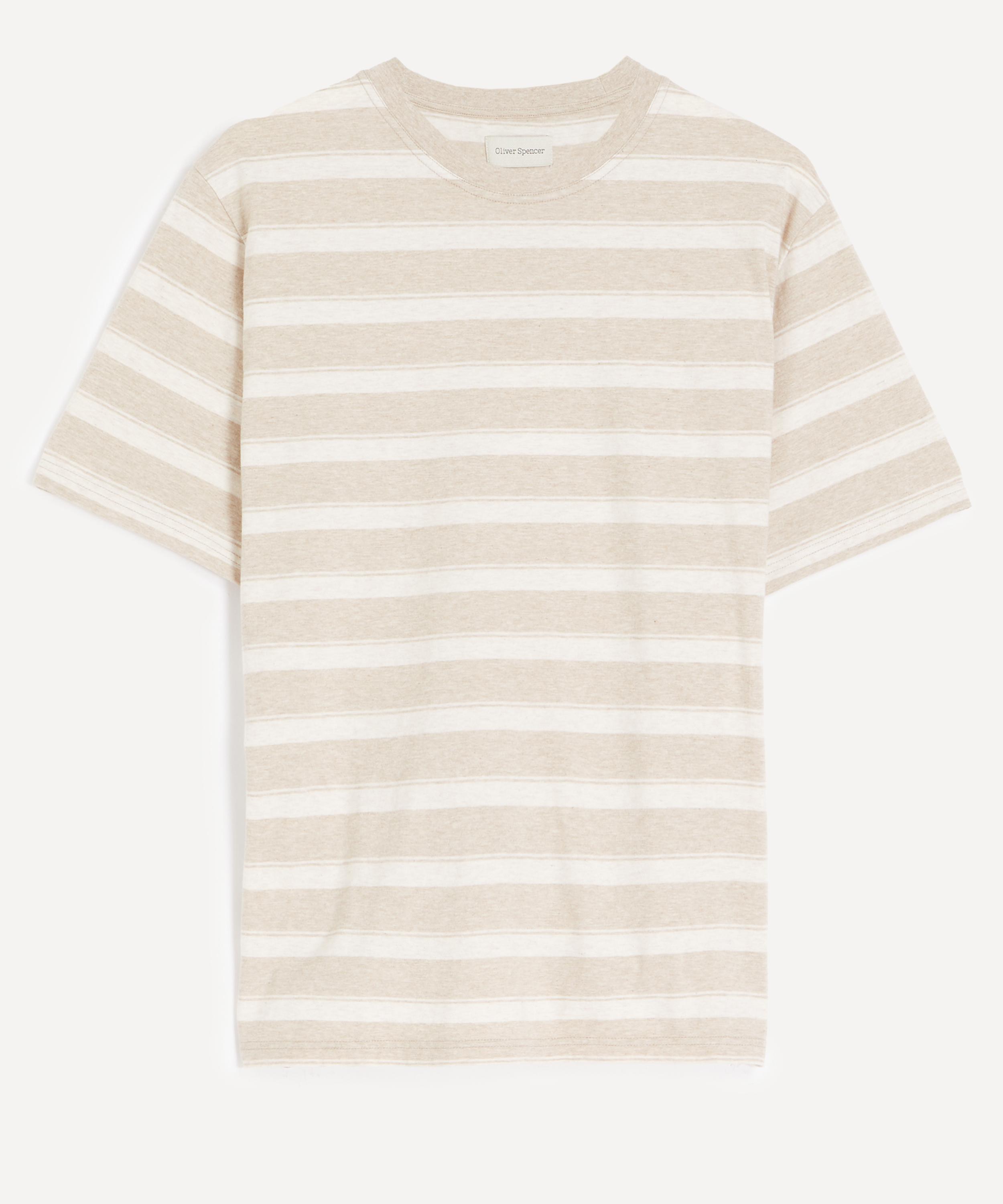 Oliver Spencer Mens Box Sand Stripe T-shirt
