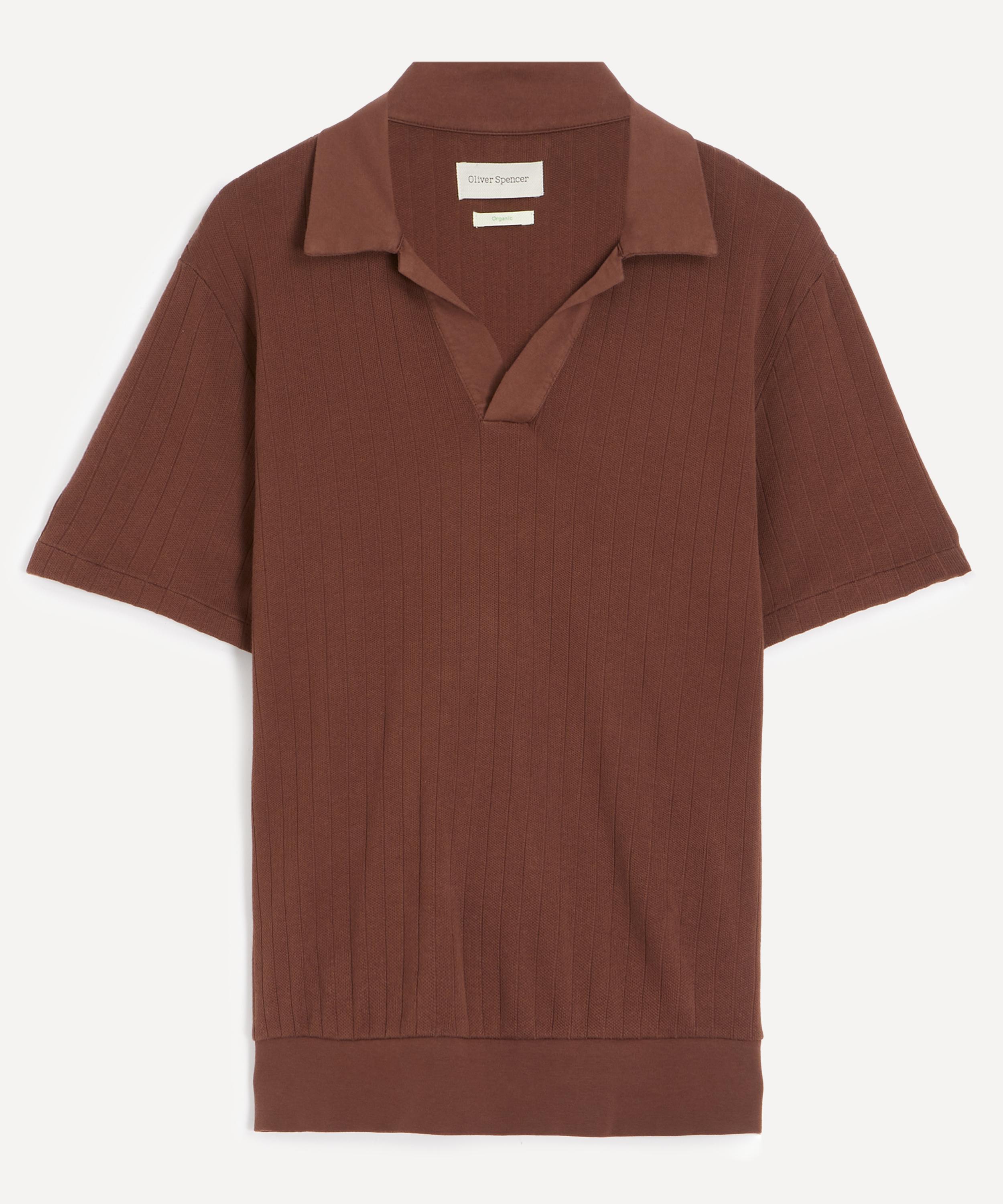 Oliver Spencer Mens Westcott Coburn Brown Polo Shirt