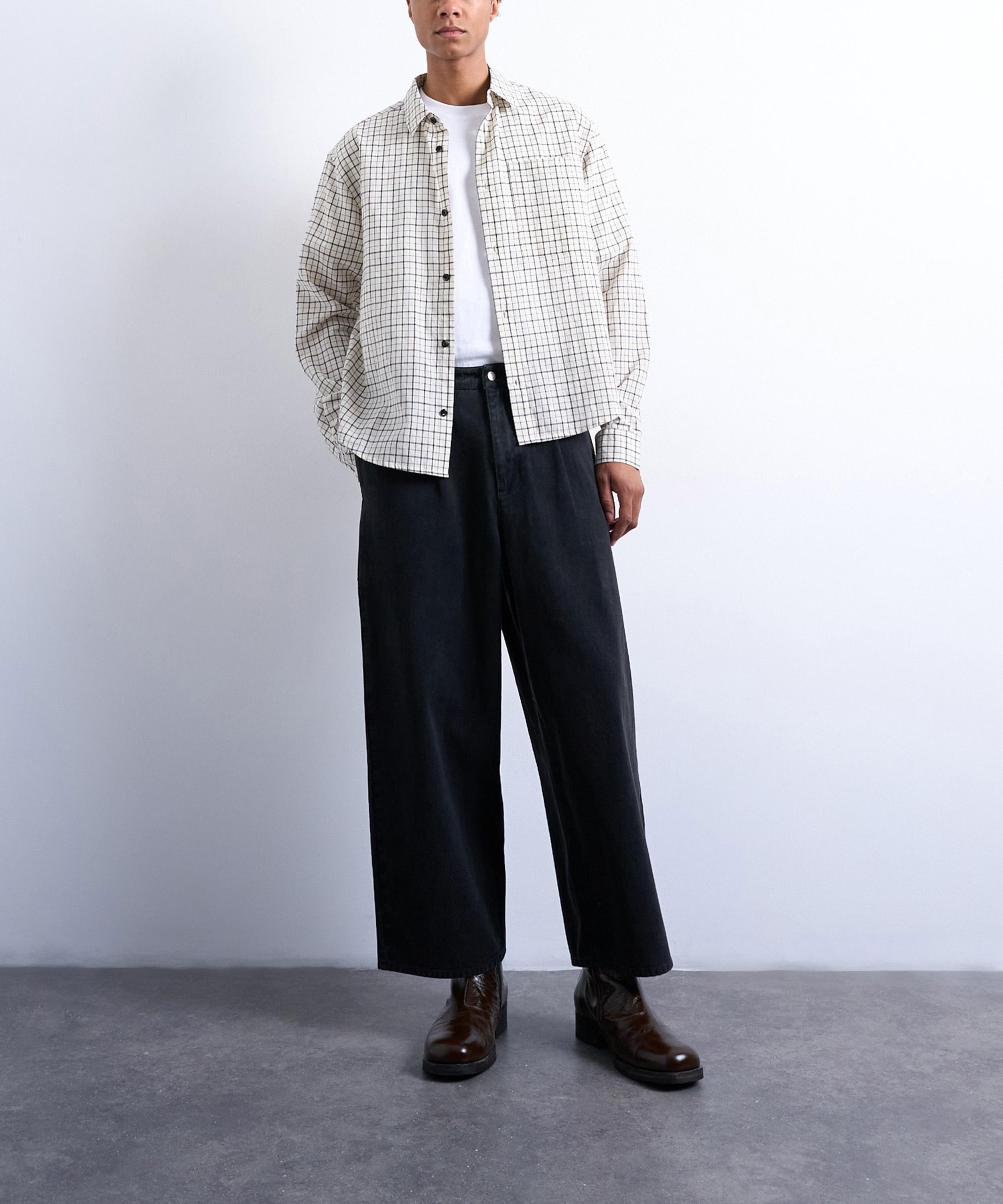 Topman Mens Barrel Twill Carpenter Trousers In Black