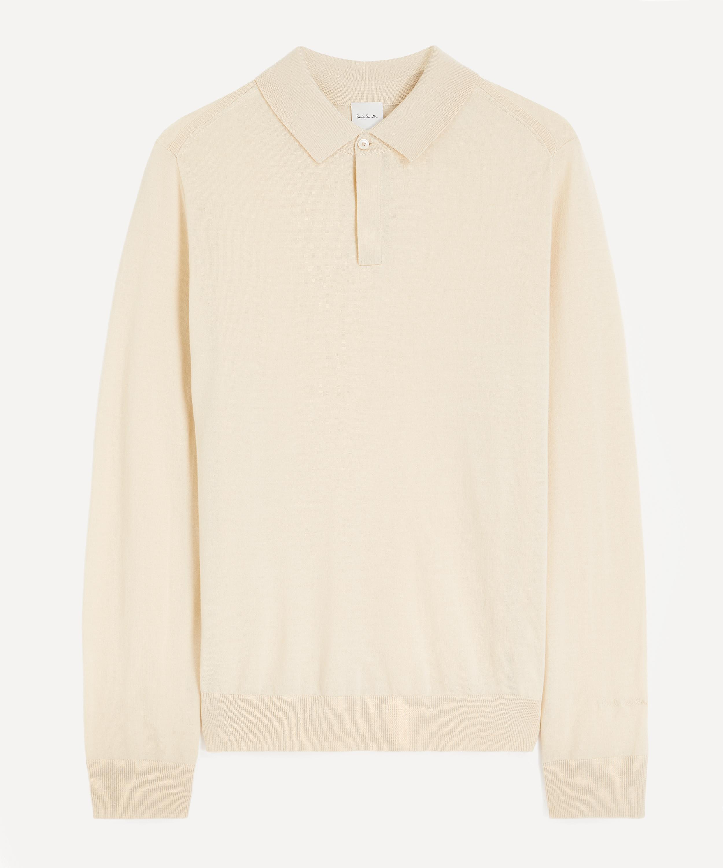 Paul Smith Mens Beige Merino Wool Knitted Polo