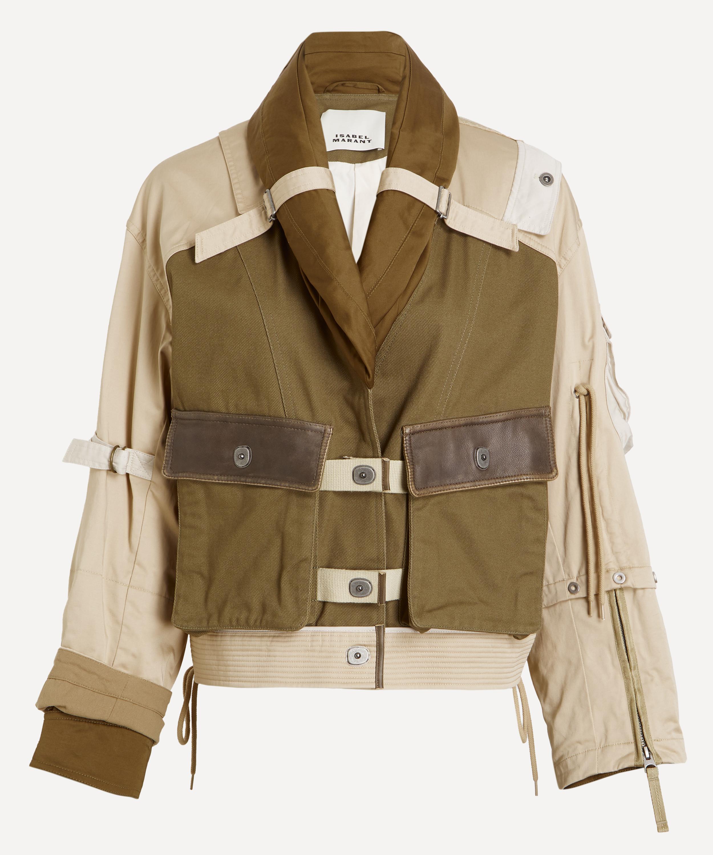 Isabel Marant Julissa Leather-trimmed Organic Cotton Jacket In Multi