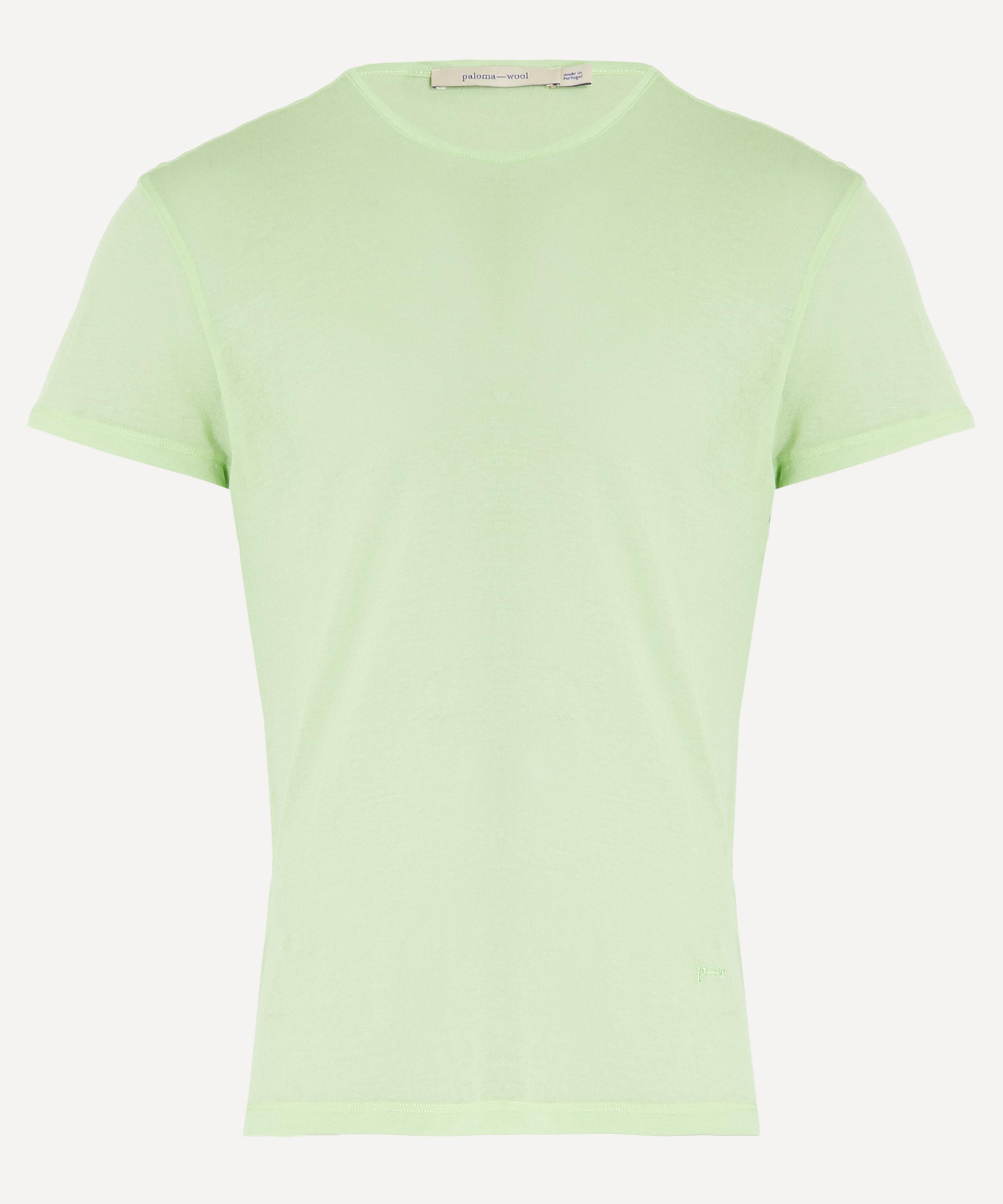 Paloma Wool Mens Omu Green Semi-sheer T-shirt