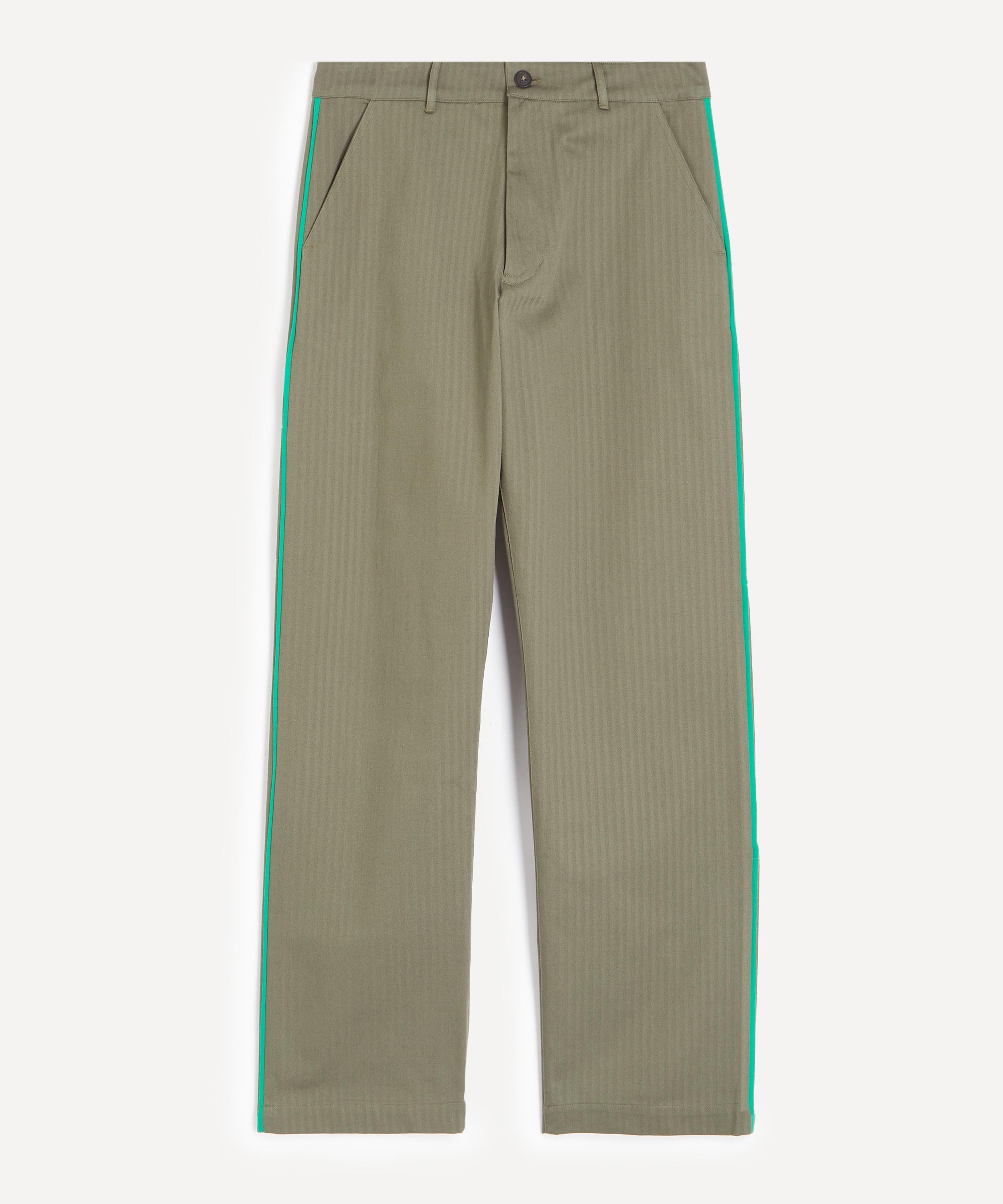 Paloma Wool Mens Pi Khaki Herringbone Trousers