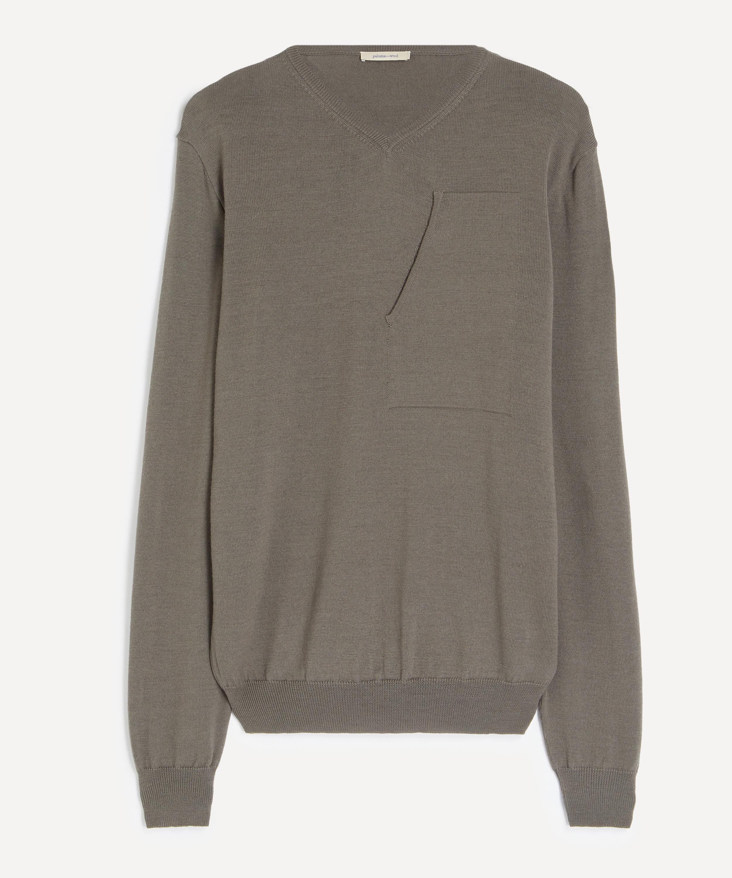 Paloma Wool Mens Martin Khaki Wool Sweatshirt