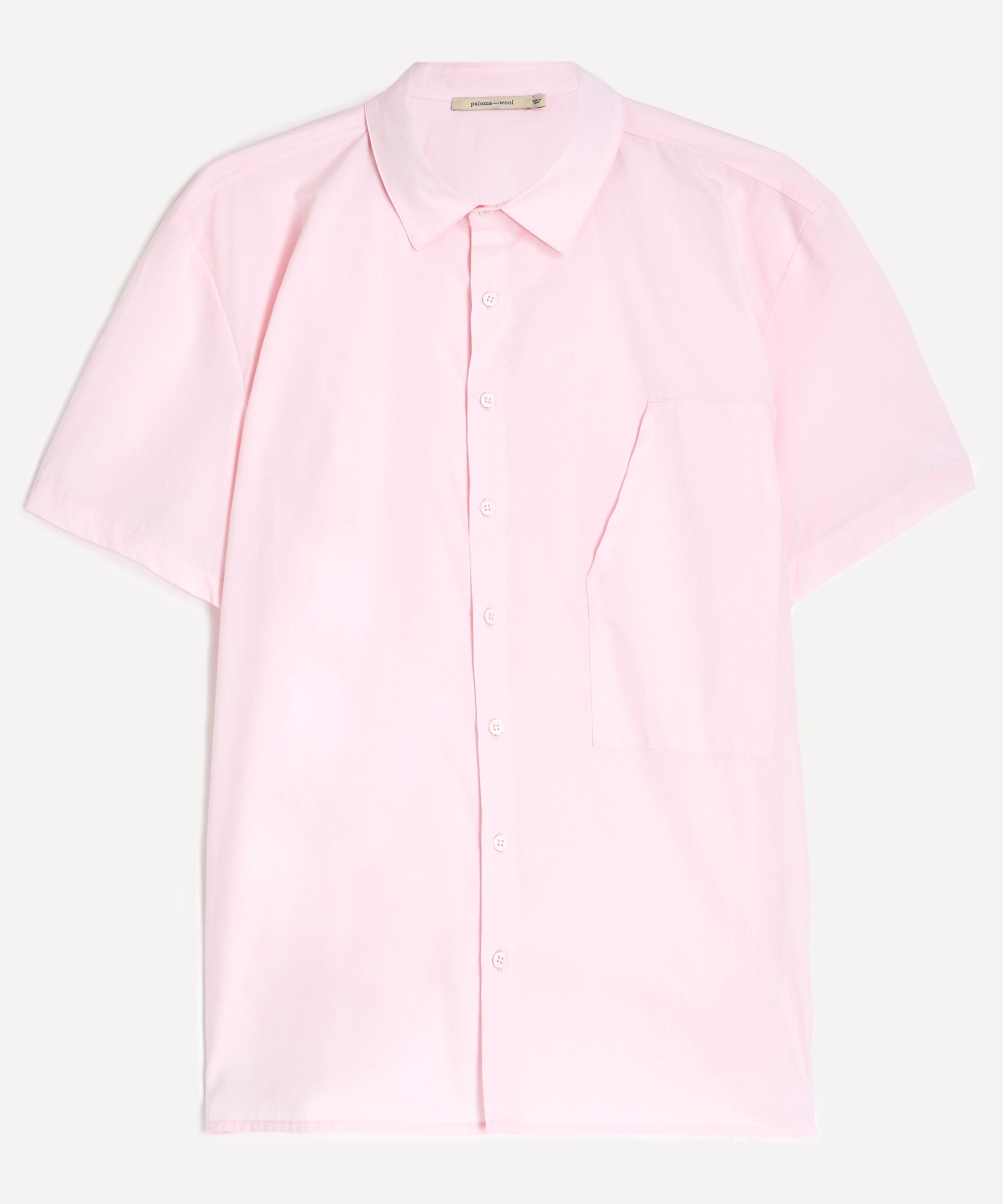 Paloma Wool Mens Milefile Pink Cotton Shirt