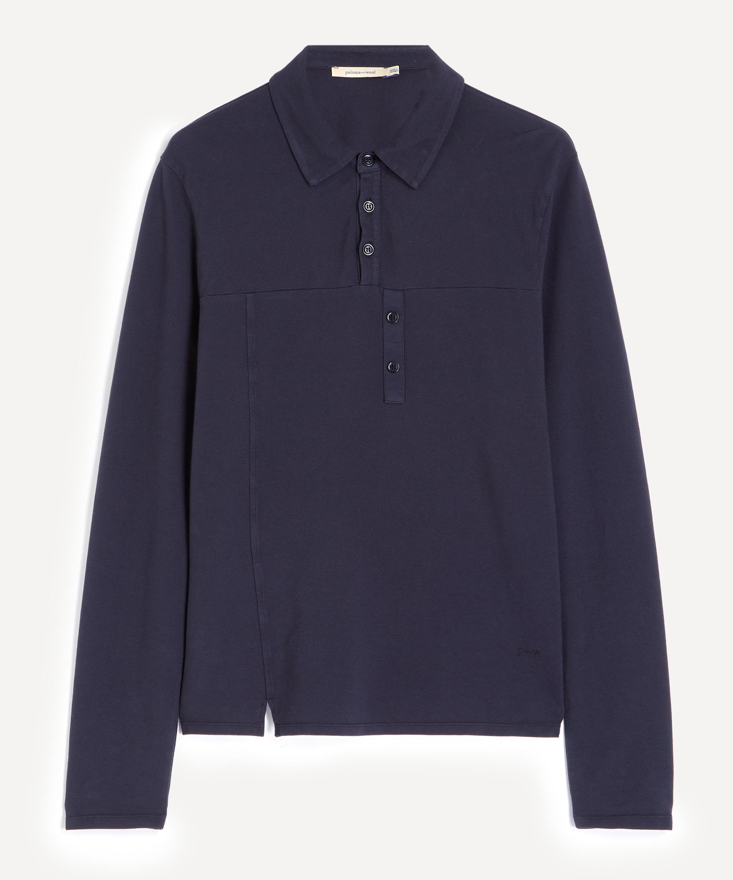 Paloma Wool Mens Gruar Blue Long-sleeve Polo