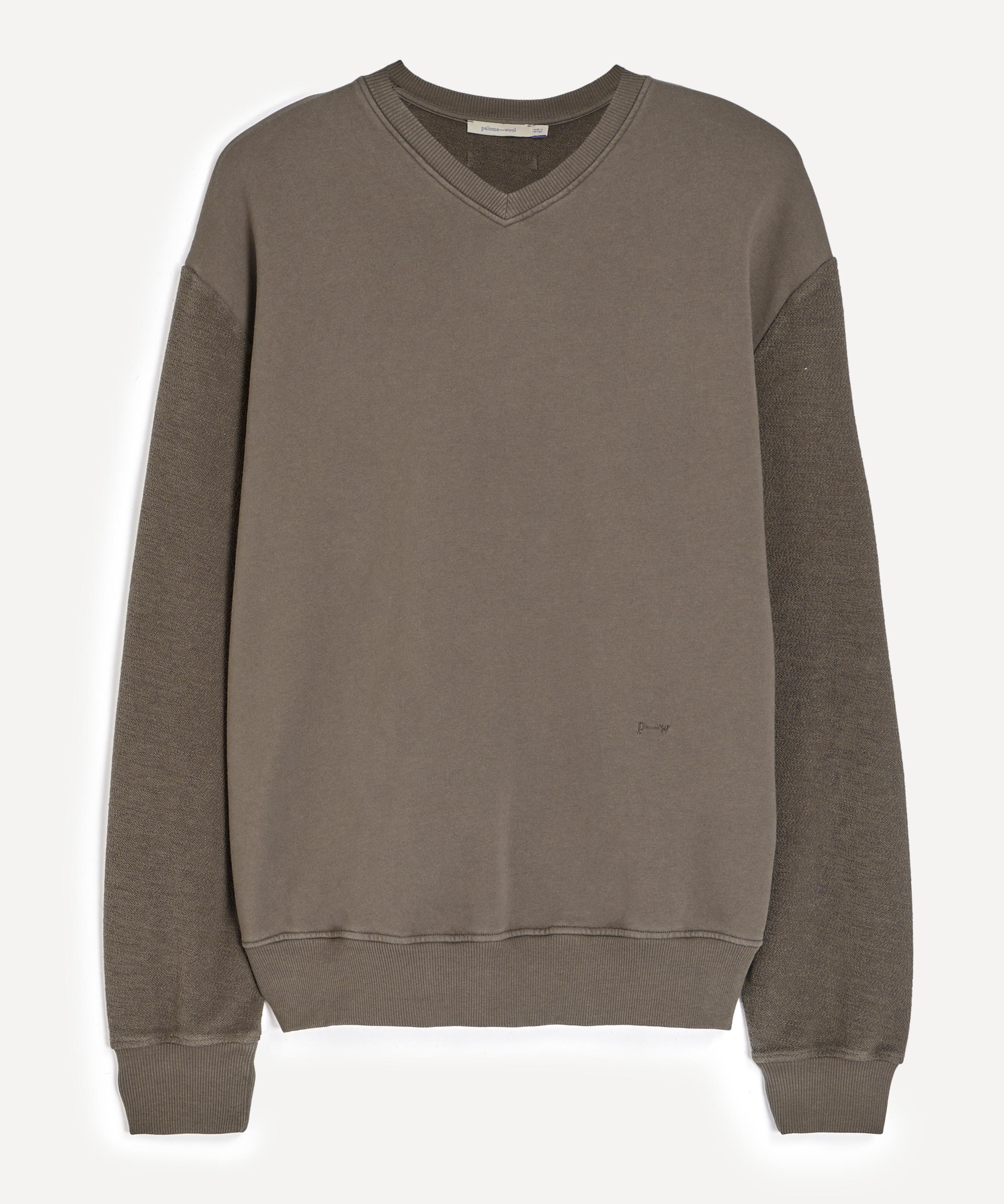 Paloma Wool Mens Oliver Grey V-neck Sweatshirt