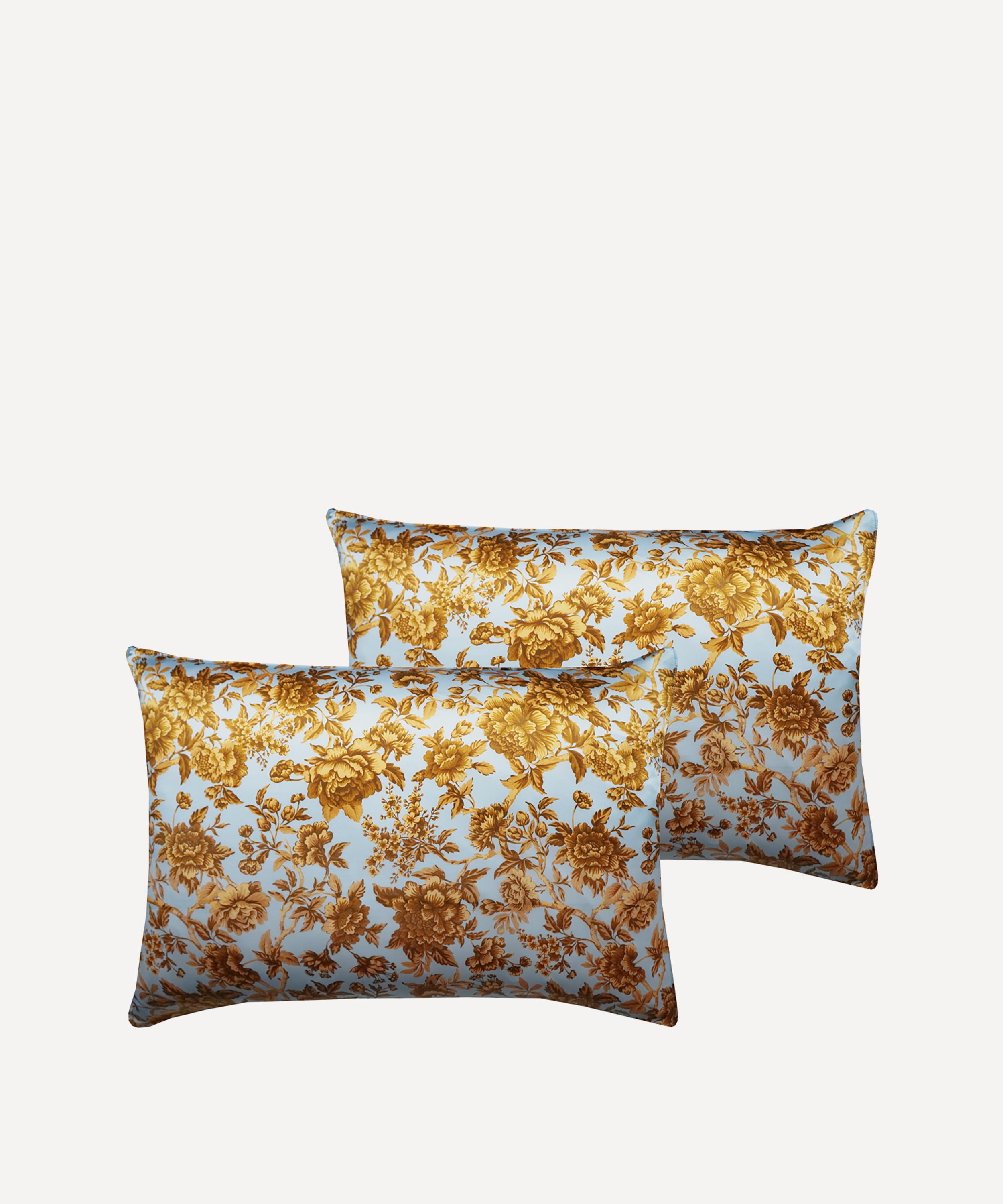 Coco & Wolf Regency Trail Silk Pillowcases Set Of Two In Gold