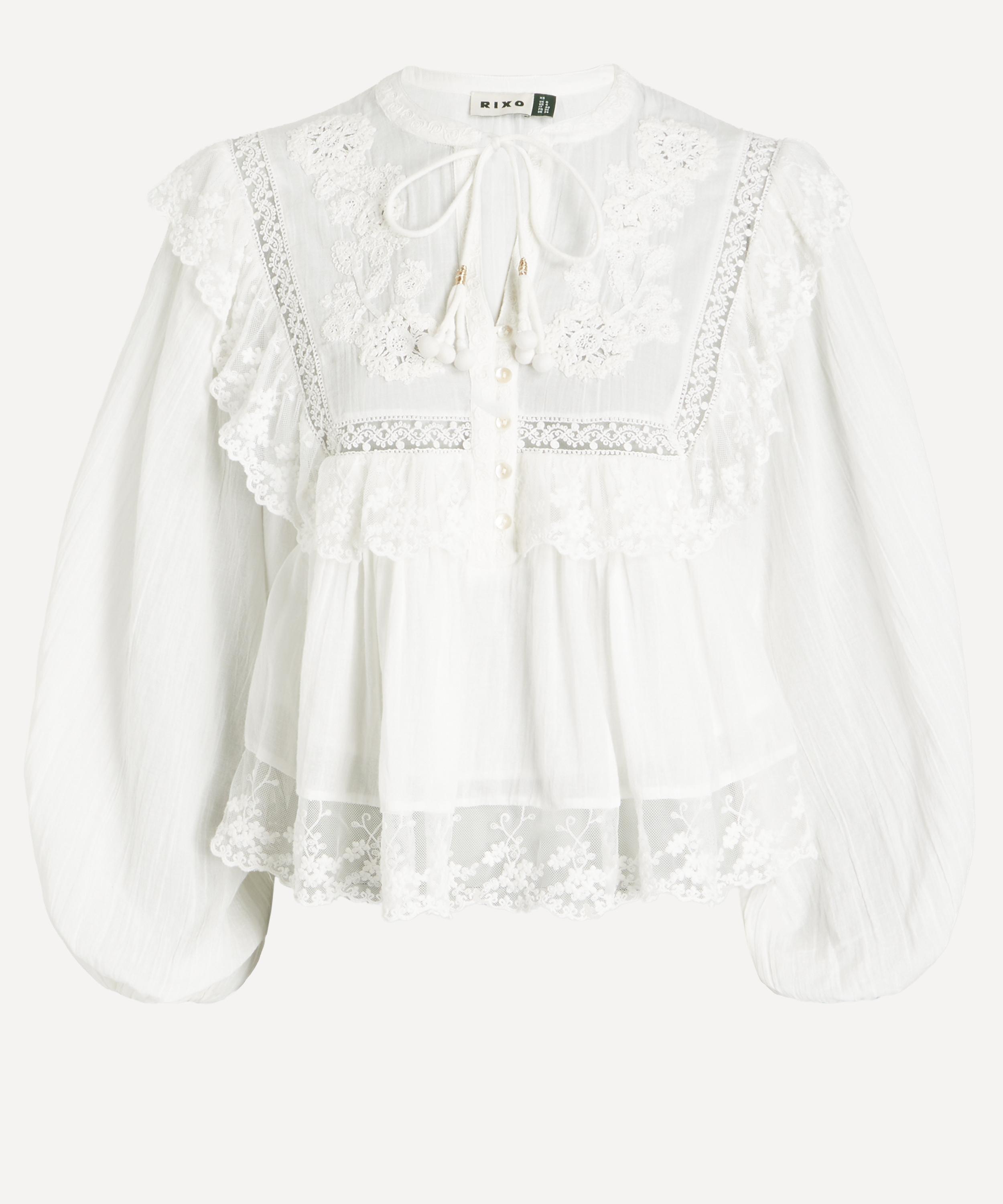 Rixo London Rixo Women's Diann Ivory Cotton Top In White