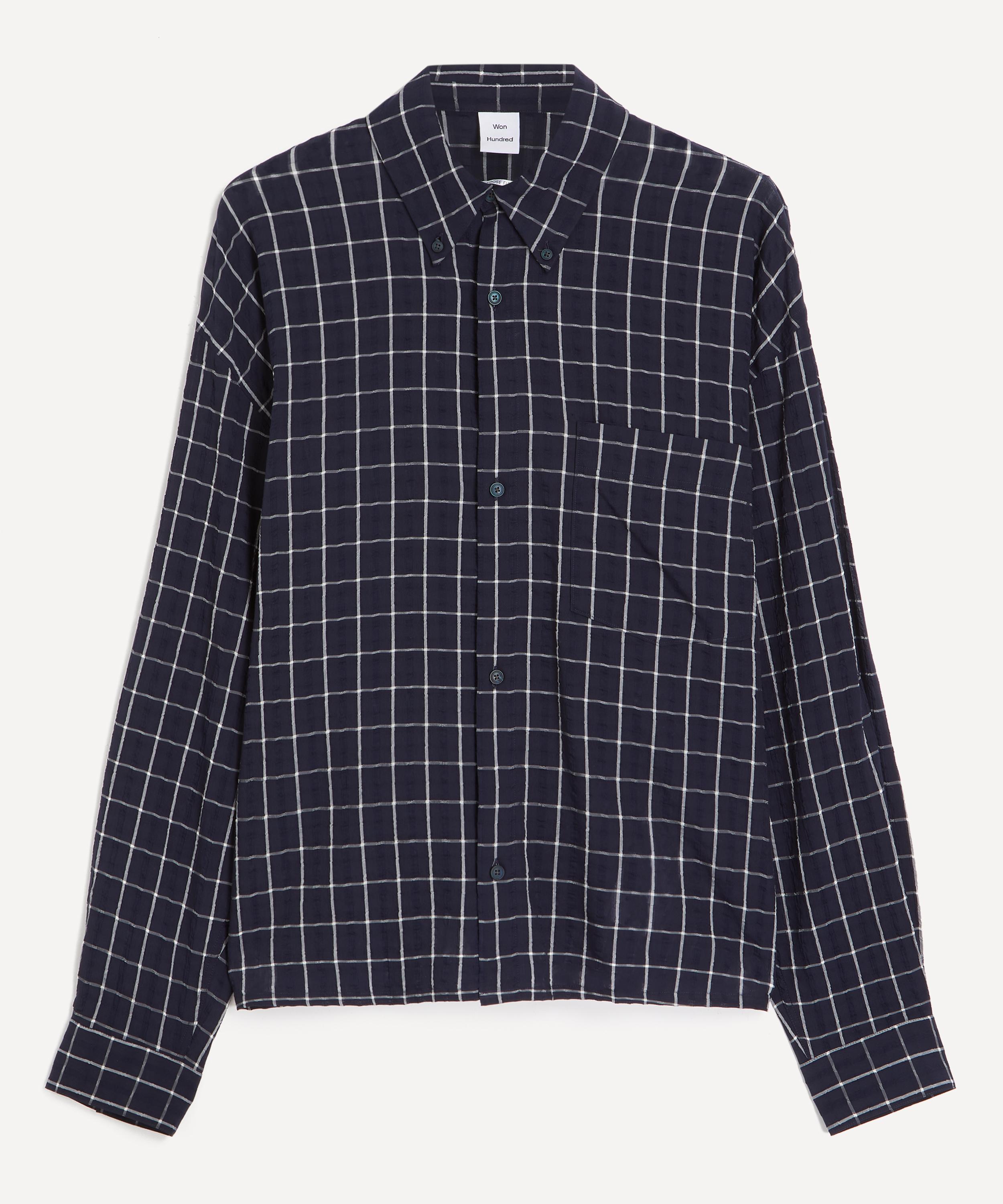 Won Hundred Mens Maza Check Shirt In Blue