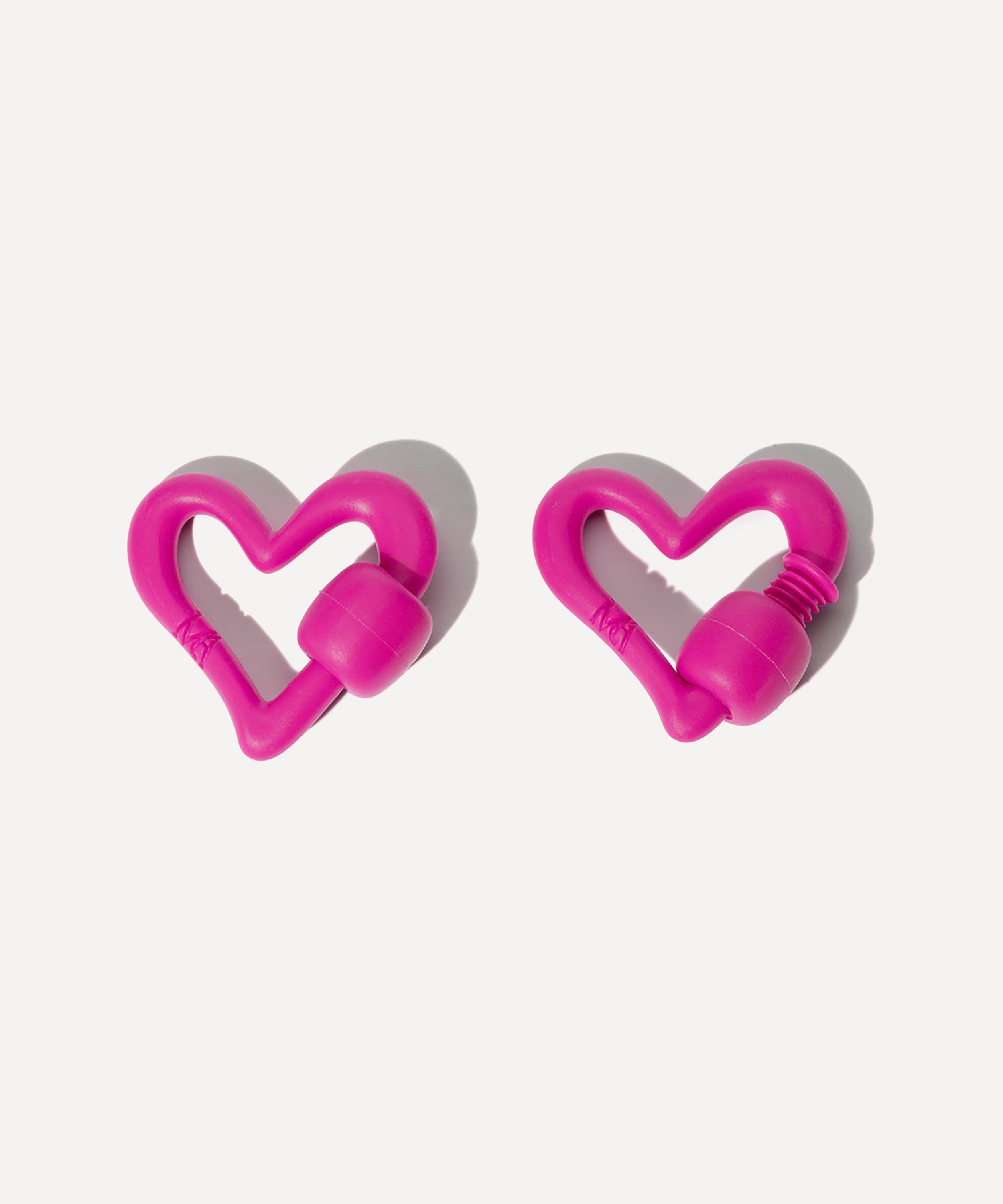 Marla Aaron Rubber Freeform Heartlock In Flamingo In Pink
