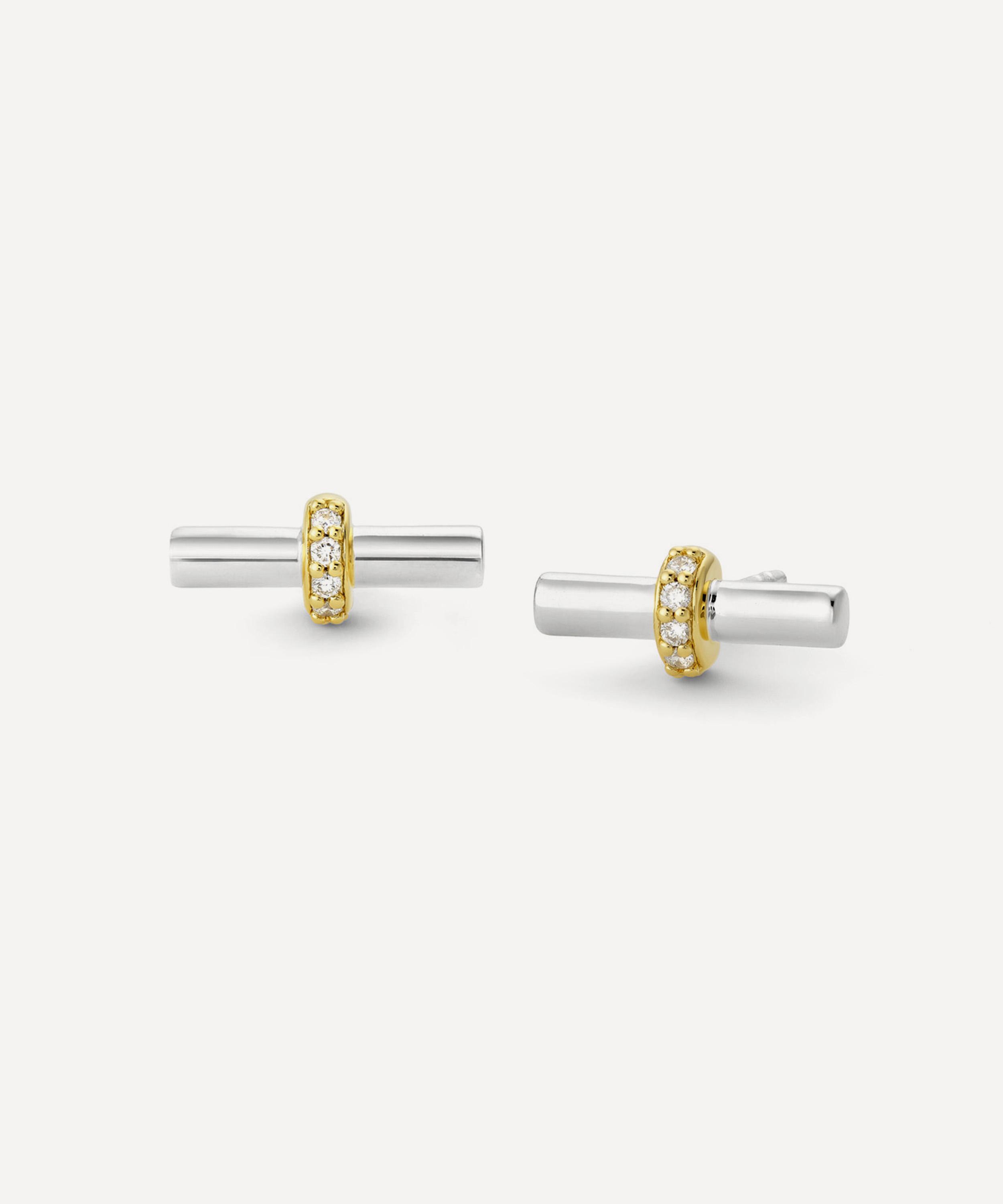 Dinny Hall Sterling Silver My World T-bar Stud Earrings
