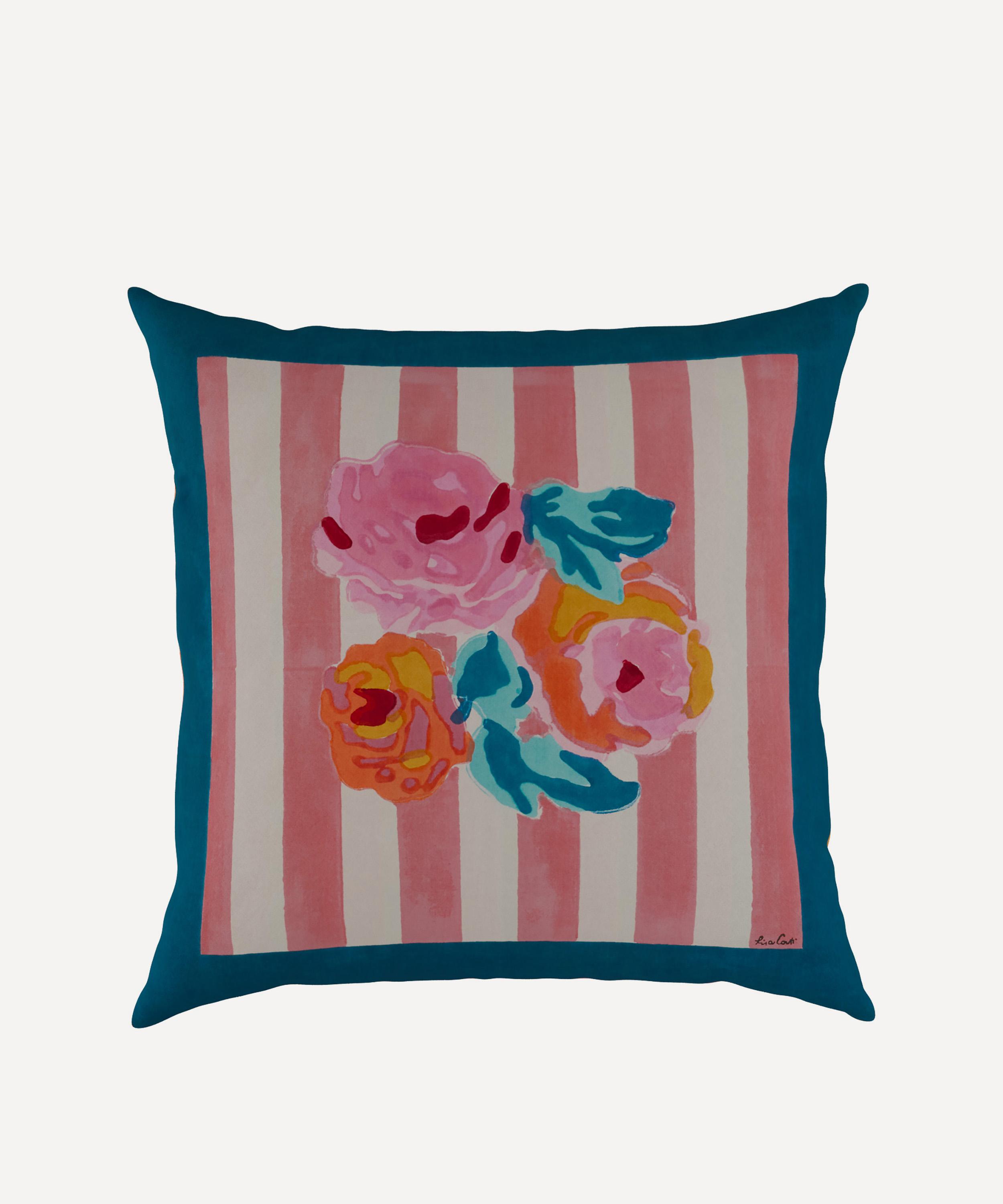 Lisa Corti Positano Red Tiles Square Cushion In Multi