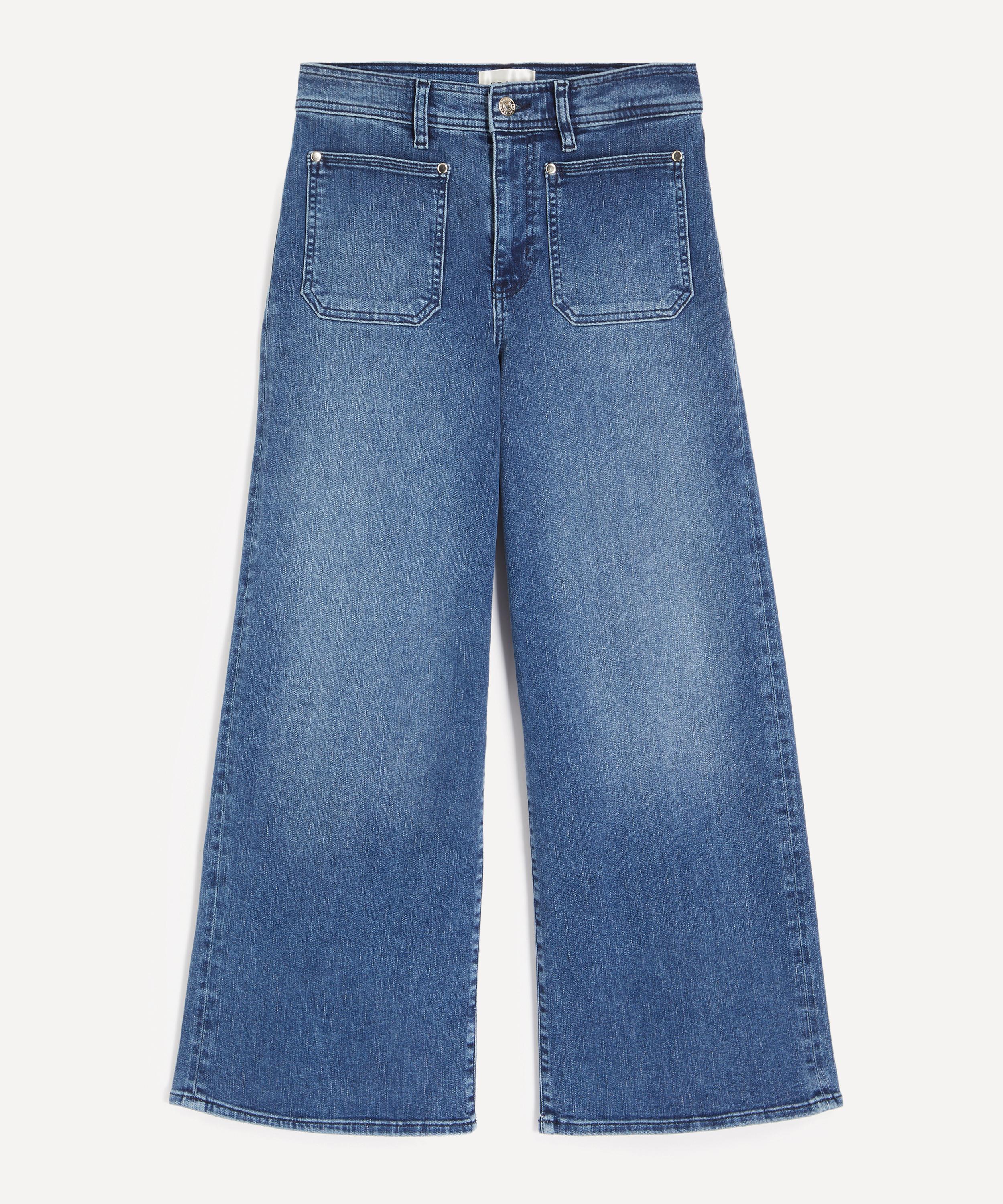 Frame Women's Le Slim Palazzo Crop Harbor Pocket Jeans In Elixir Raw After