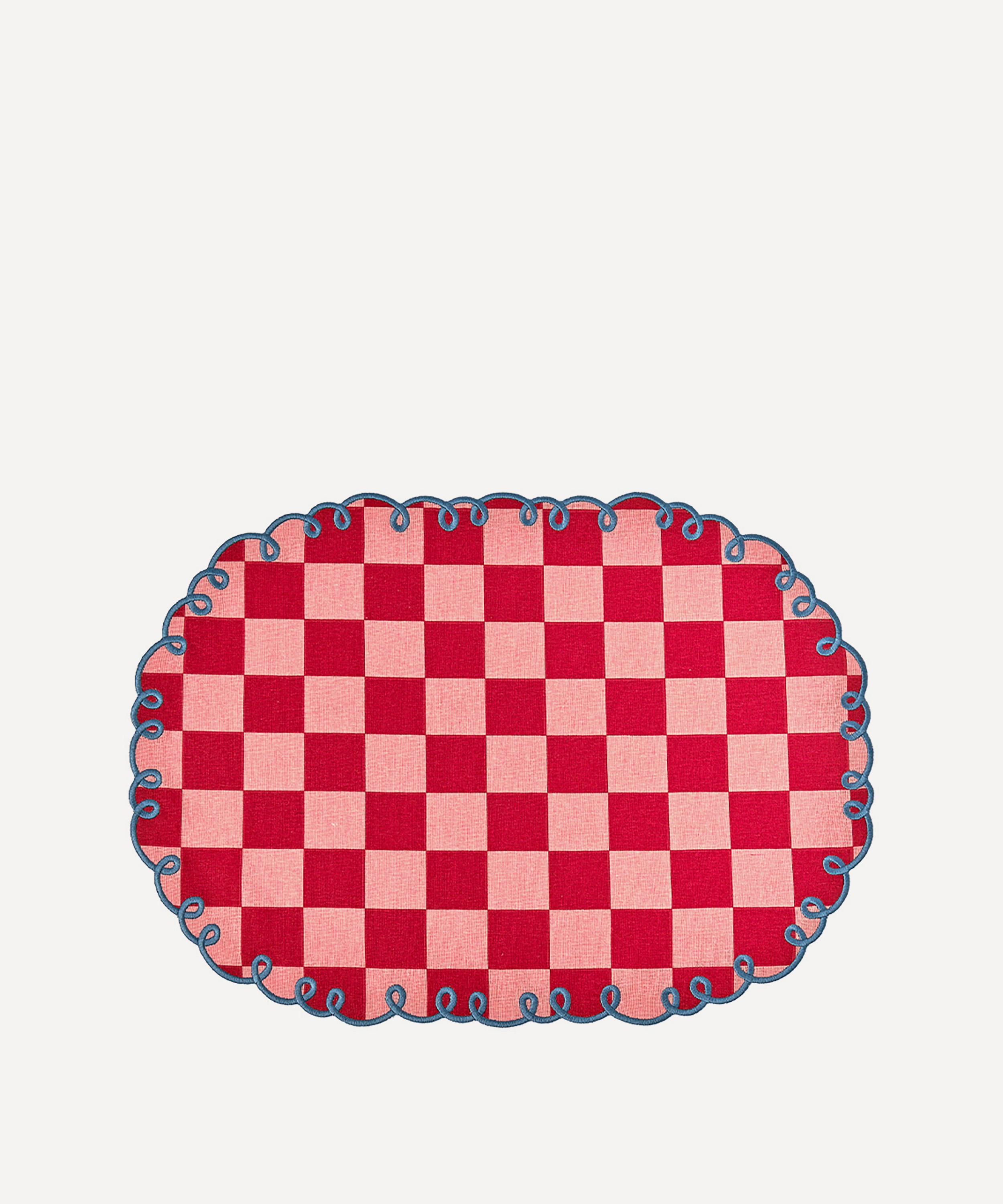Bitossi Pink Checkerboard Placemats Set Of 2