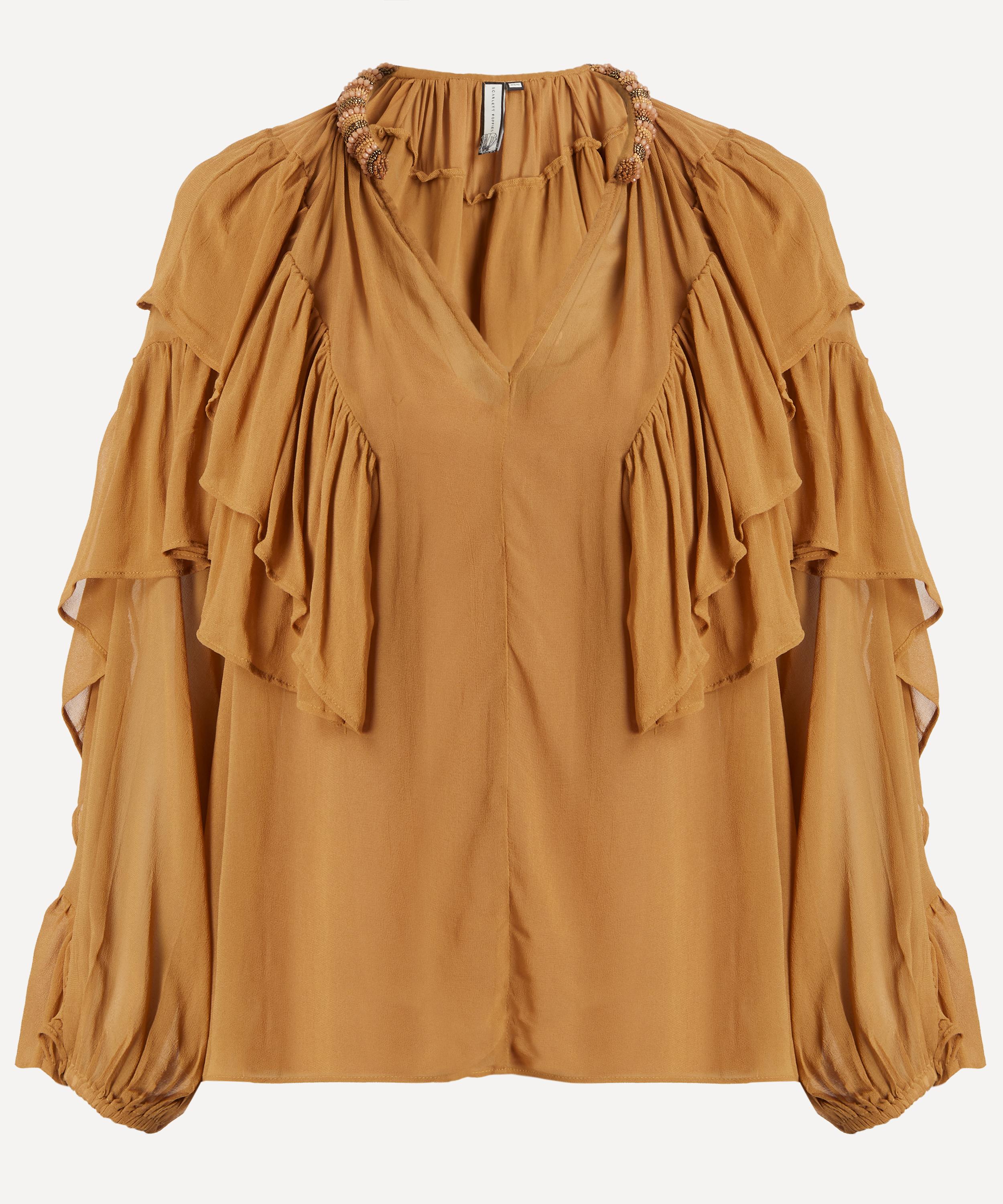 Scarlett Poppies Women's Selina Ruffled Top In Brown