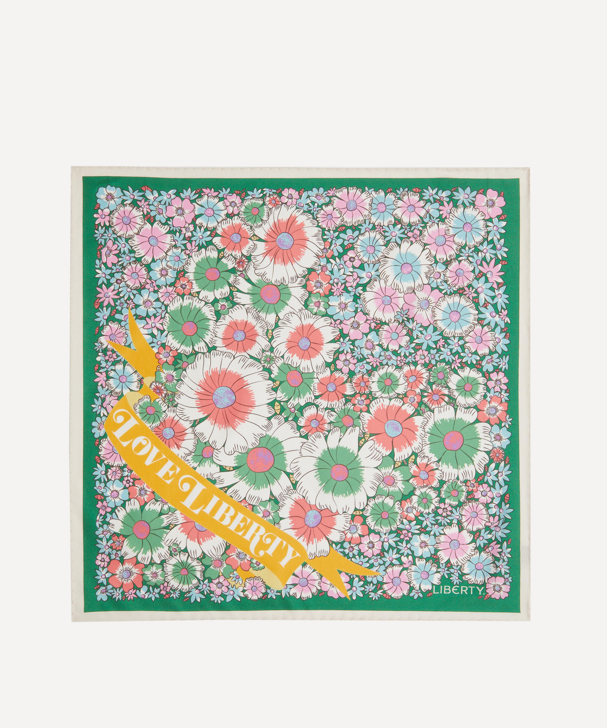 Liberty Love  Silk Scarf 45 In Green