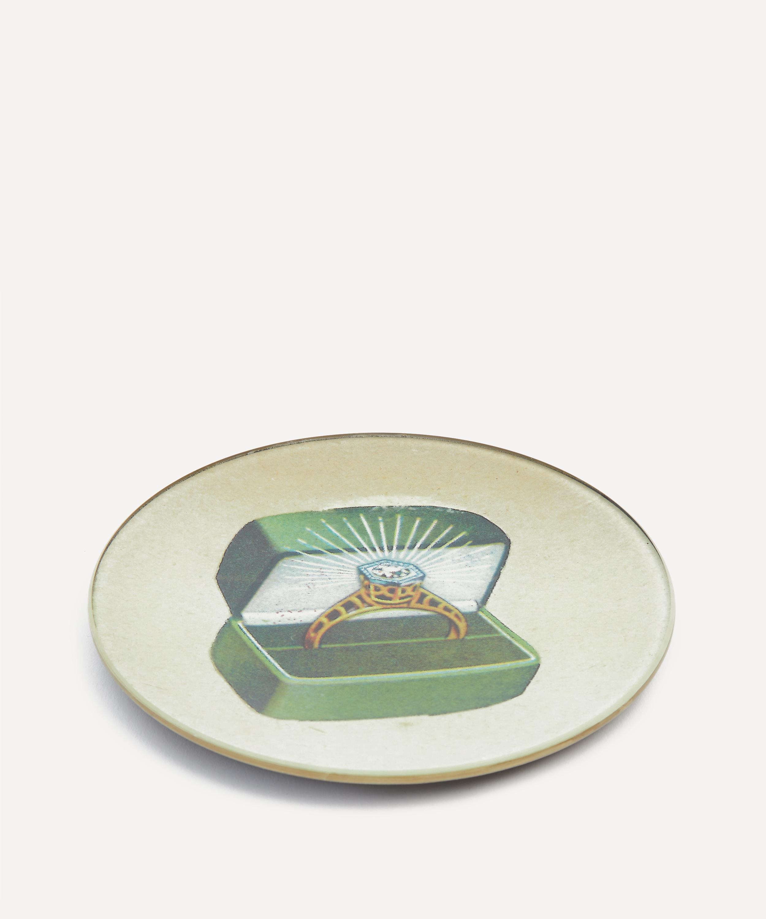 John Derian Green Velvet Ring Round Plate