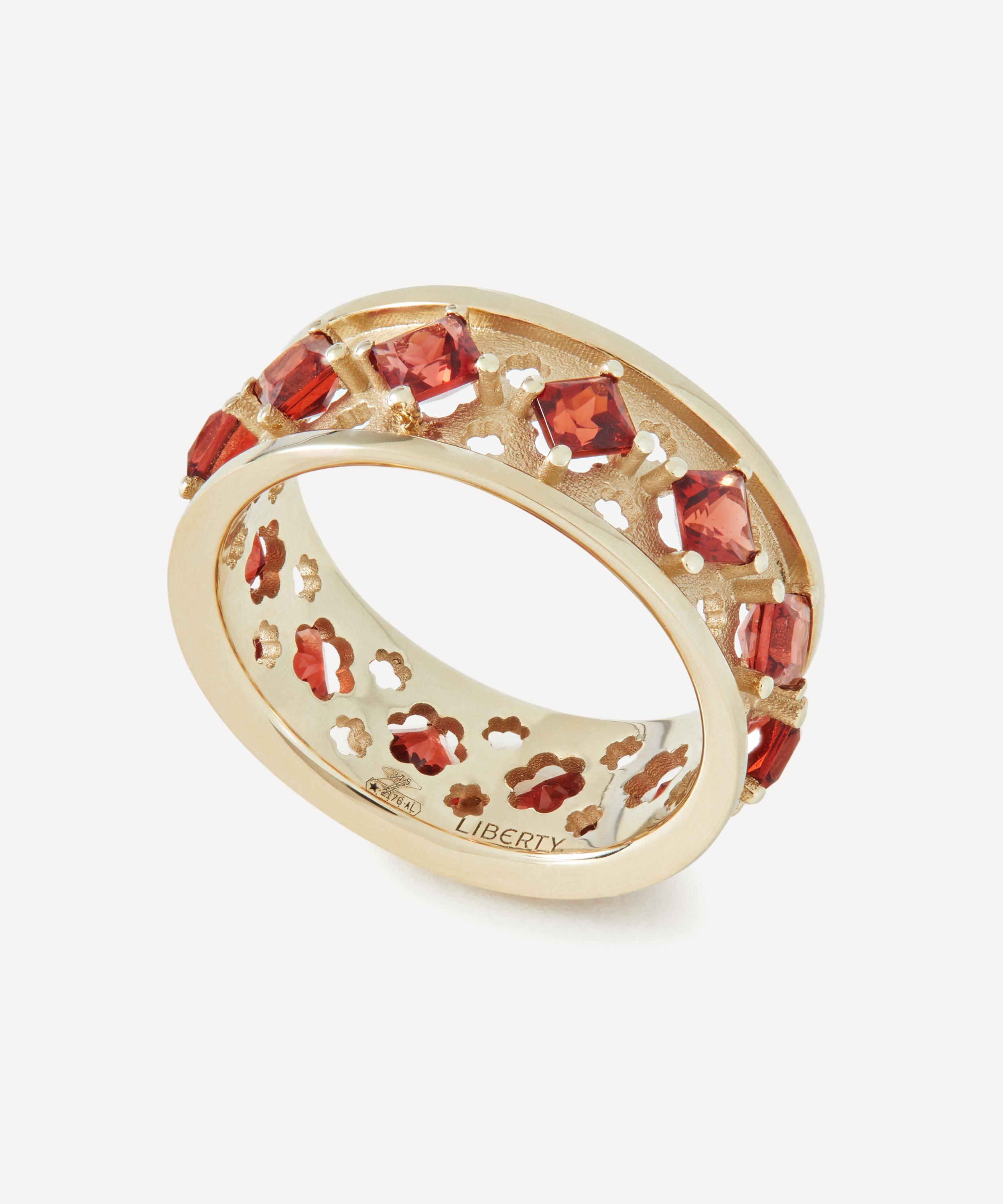 Liberty 9ct Gold Trims Garnet Ring