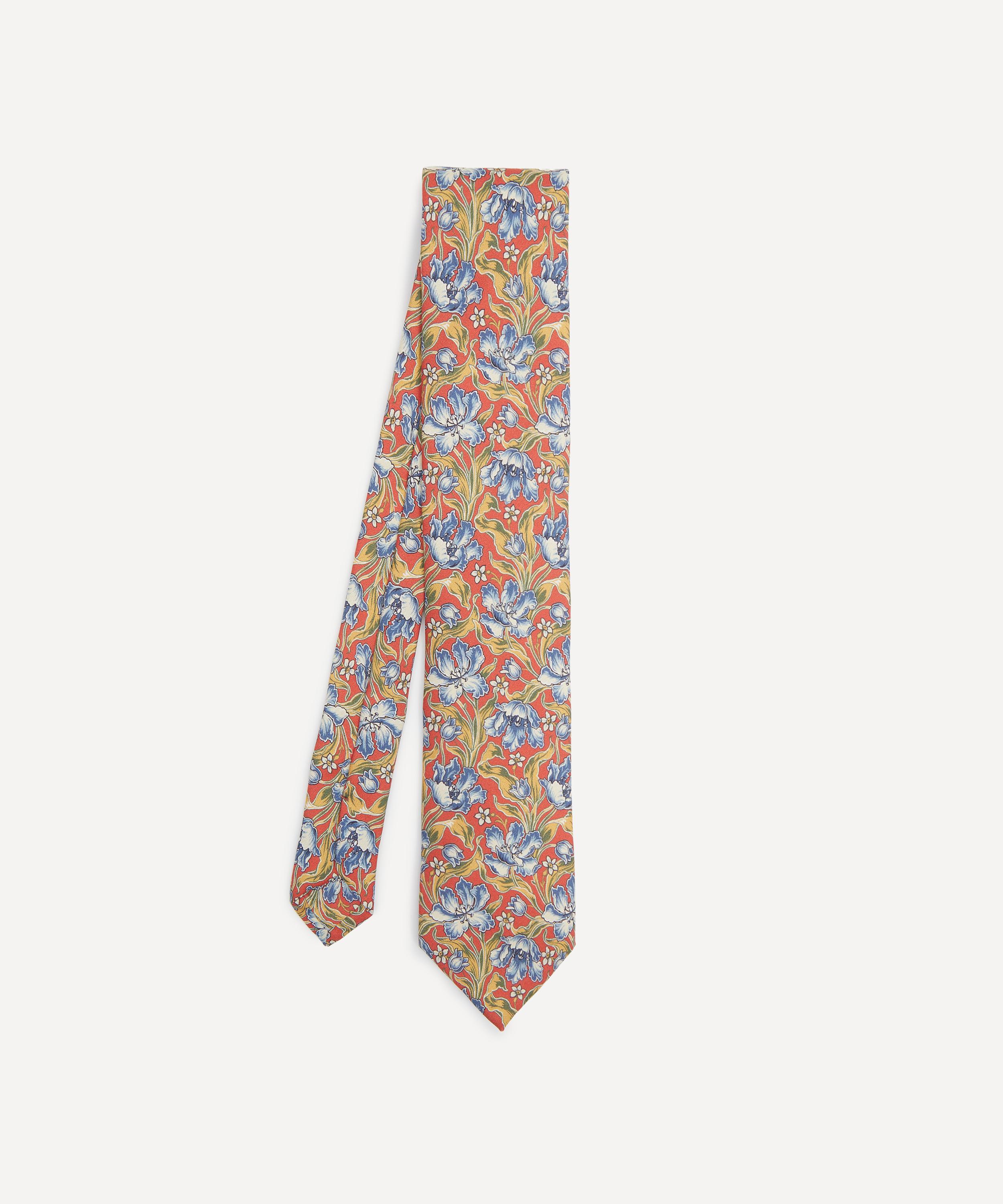 Liberty Mens Archive Tulip Garden Silk Tie In Brown