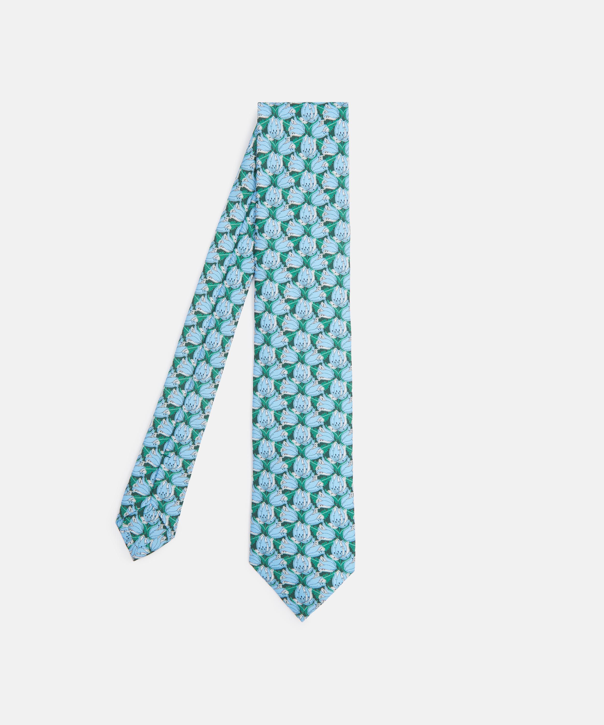 Liberty Mens Evelyn Trail Silk Tie In Green