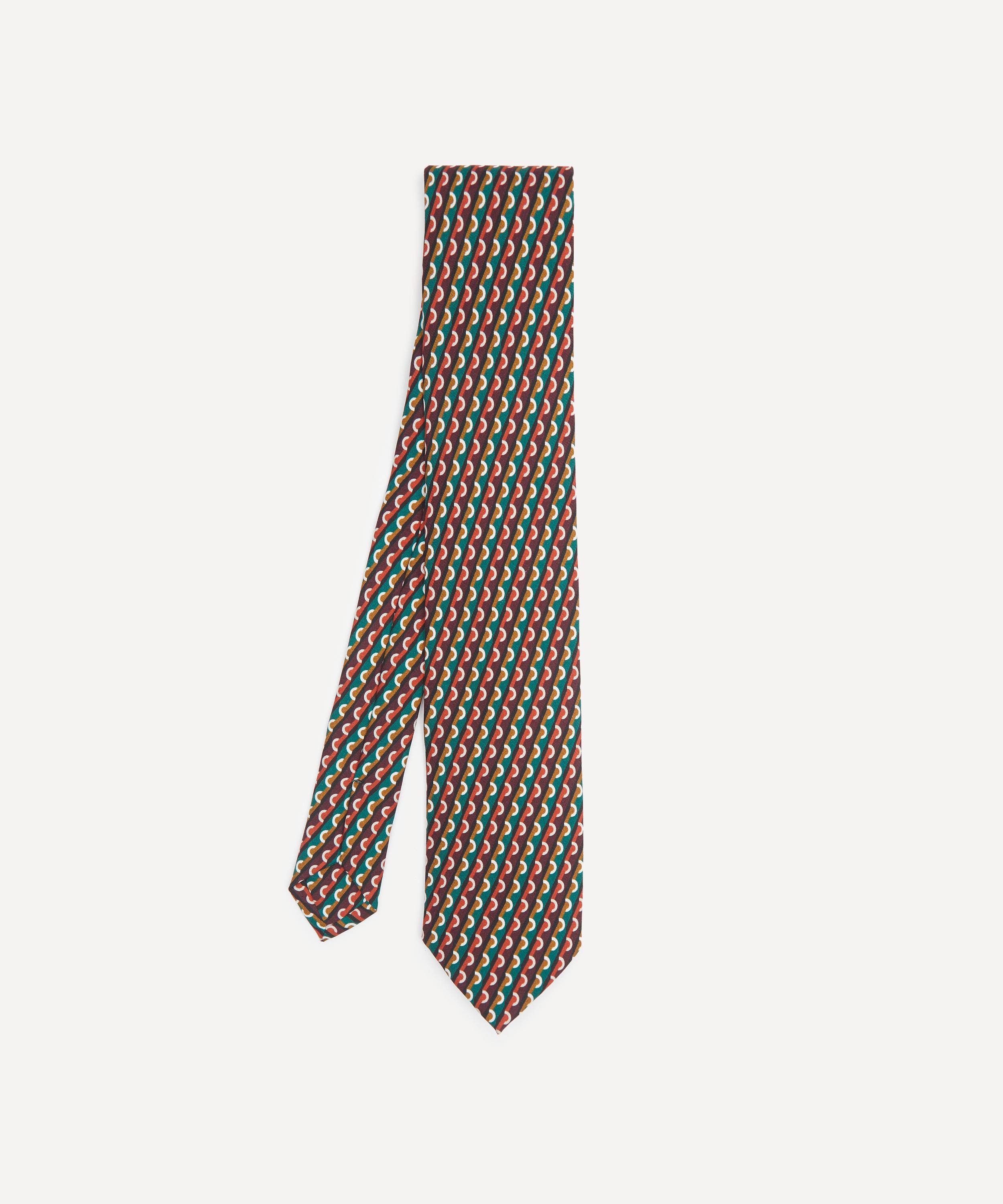 Liberty Mens Orbella Geo Silk Tie In Blue