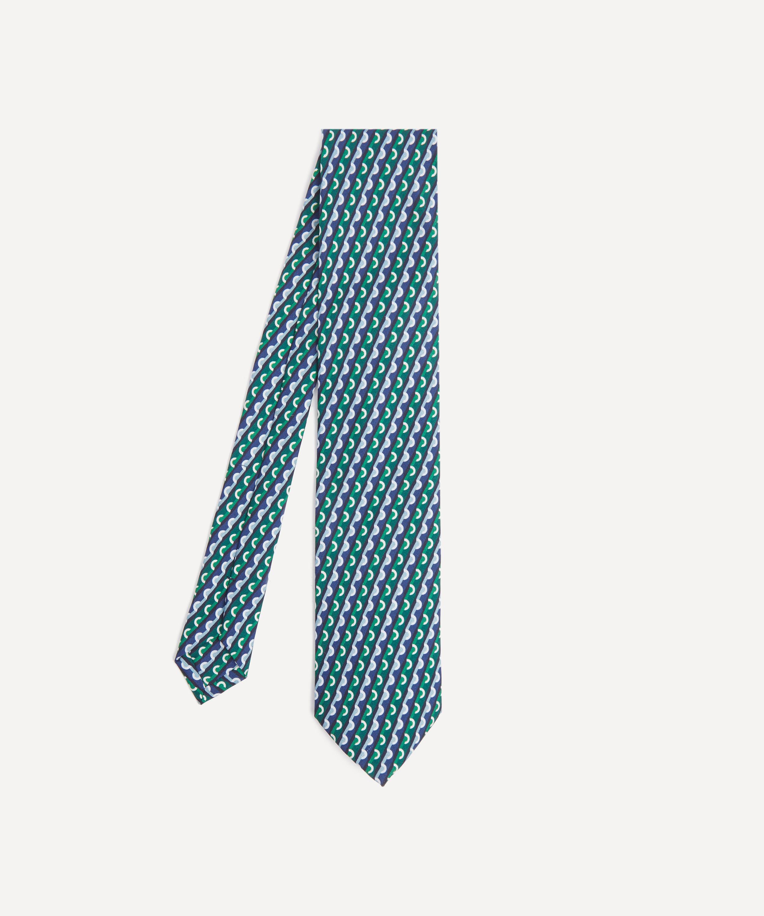 Liberty Mens Orbella Geo Silk Tie In Green