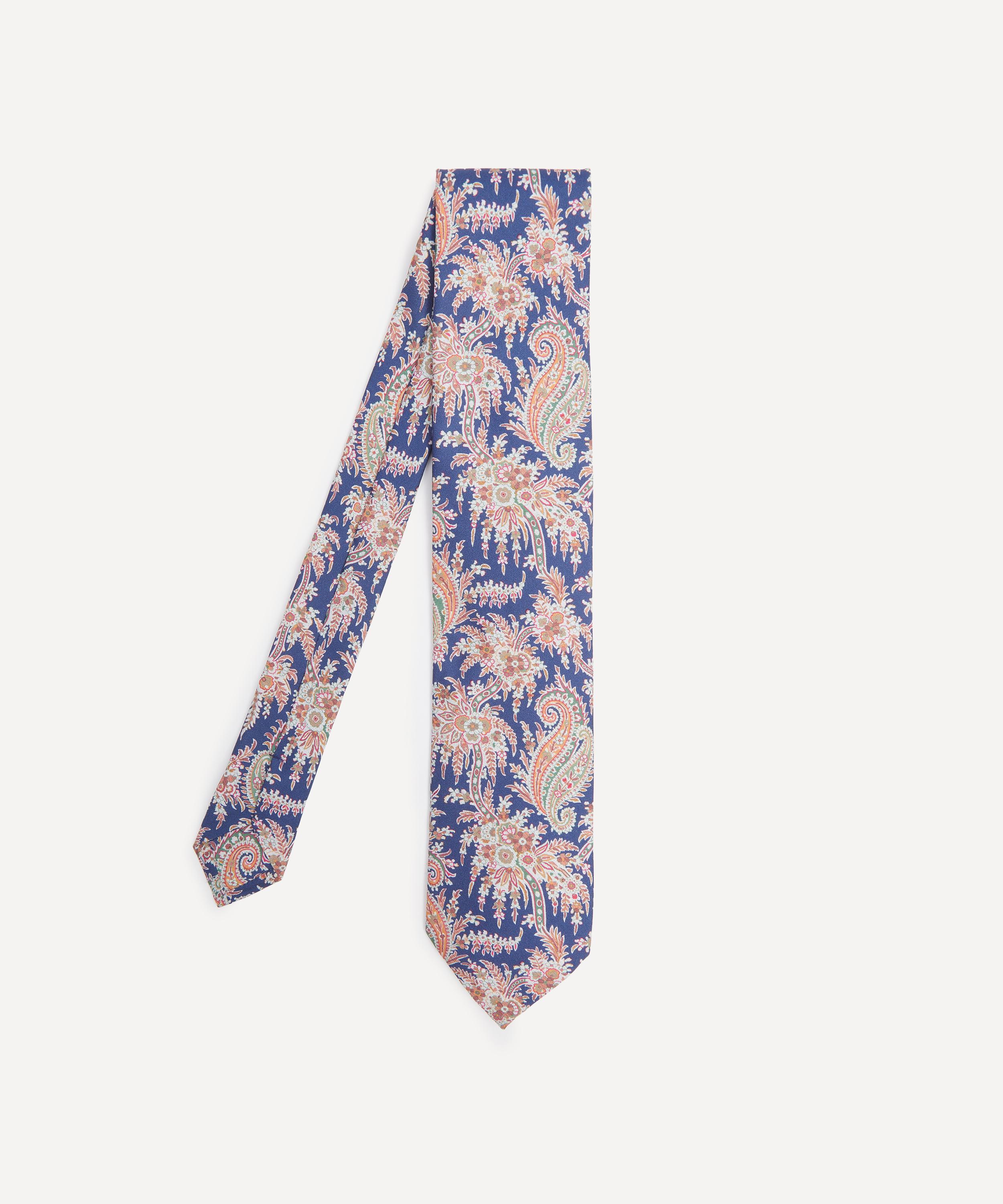 Liberty Mens Palm Willow Silk Tie In Navy
