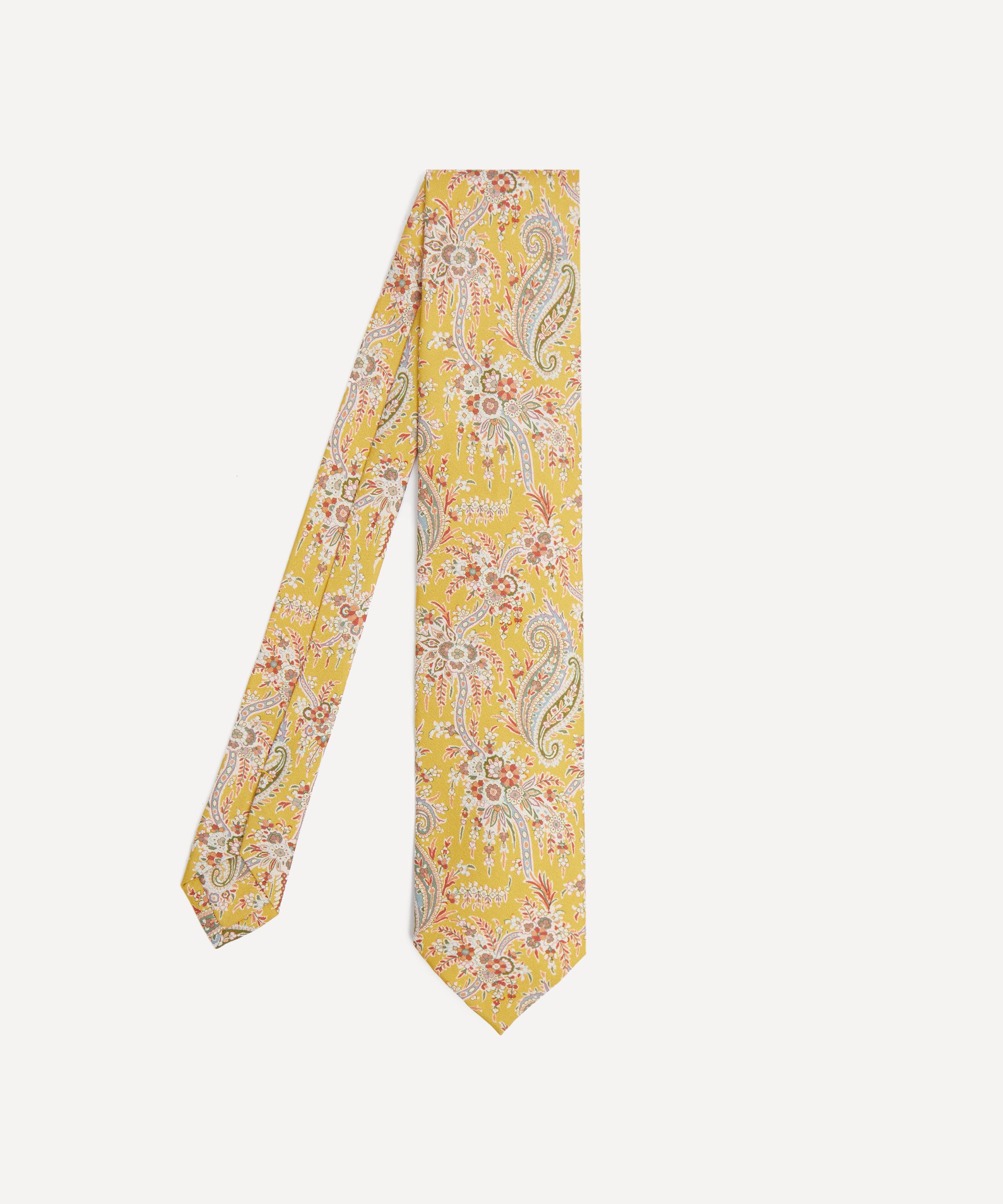 Liberty Mens Palm Willow Silk Tie In Yellow