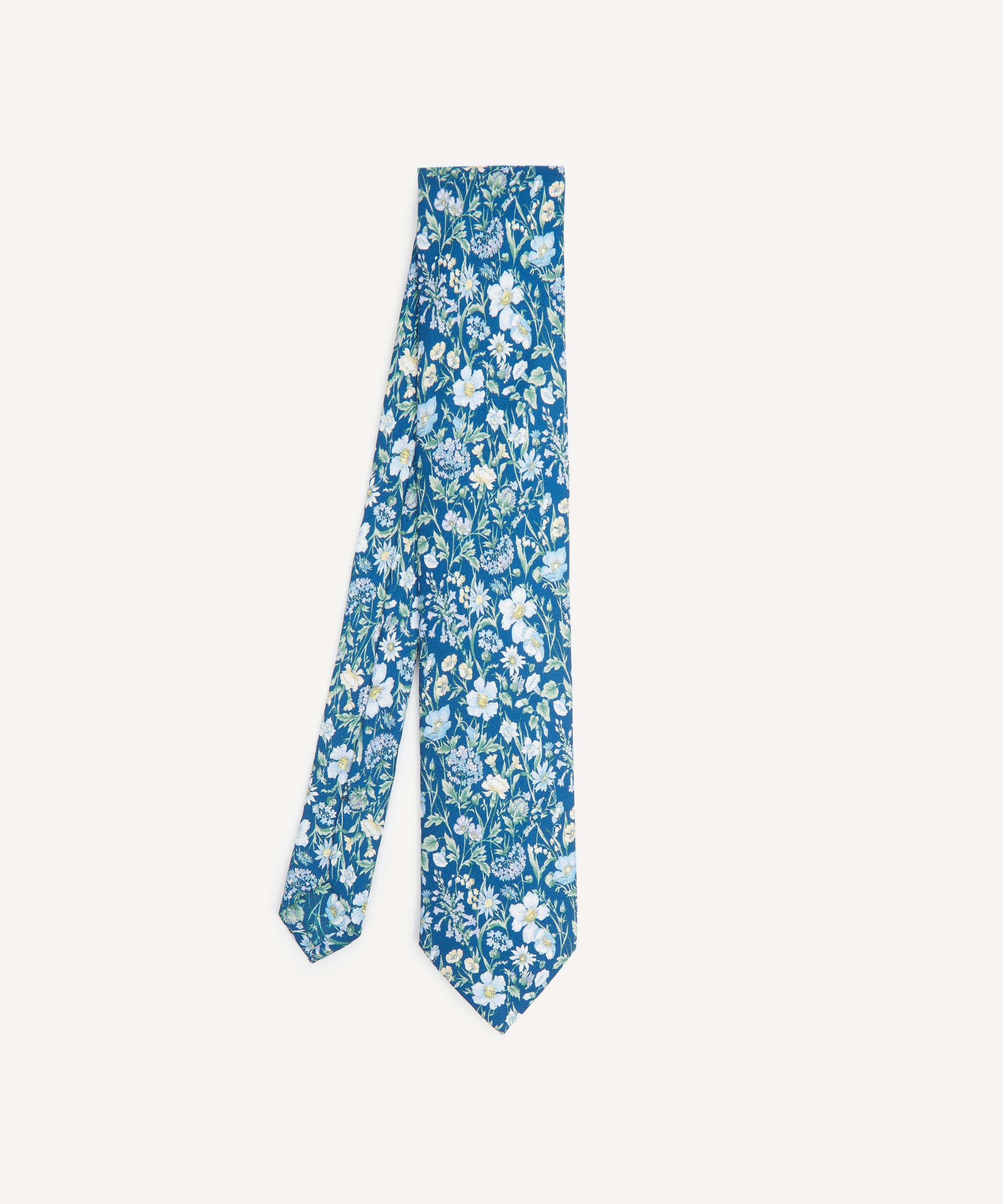 Liberty Mens Rachel Meadow Silk Tie In Blue