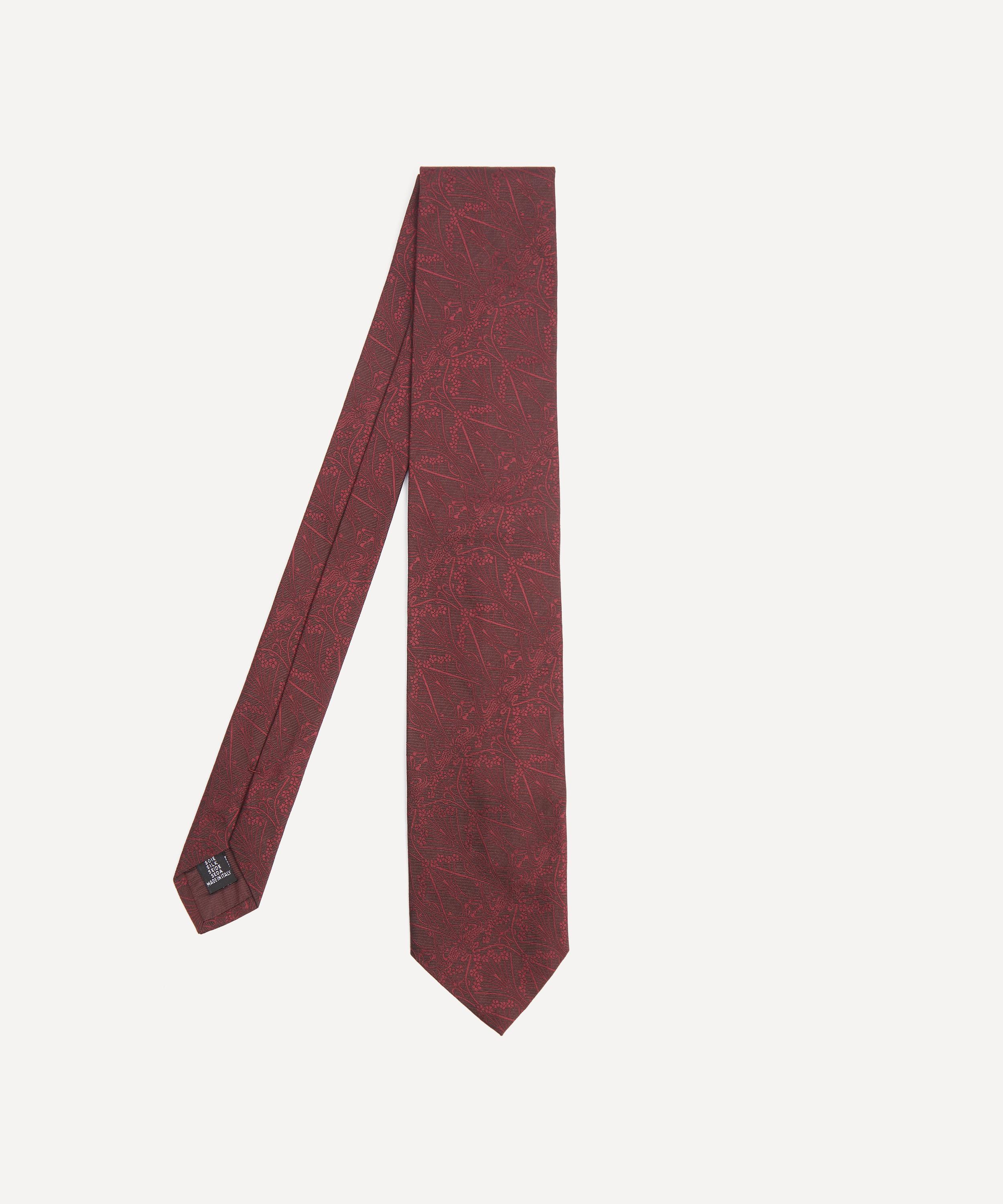 Liberty Mens Nouveau Ianthe Jacquard Silk Tie In Red