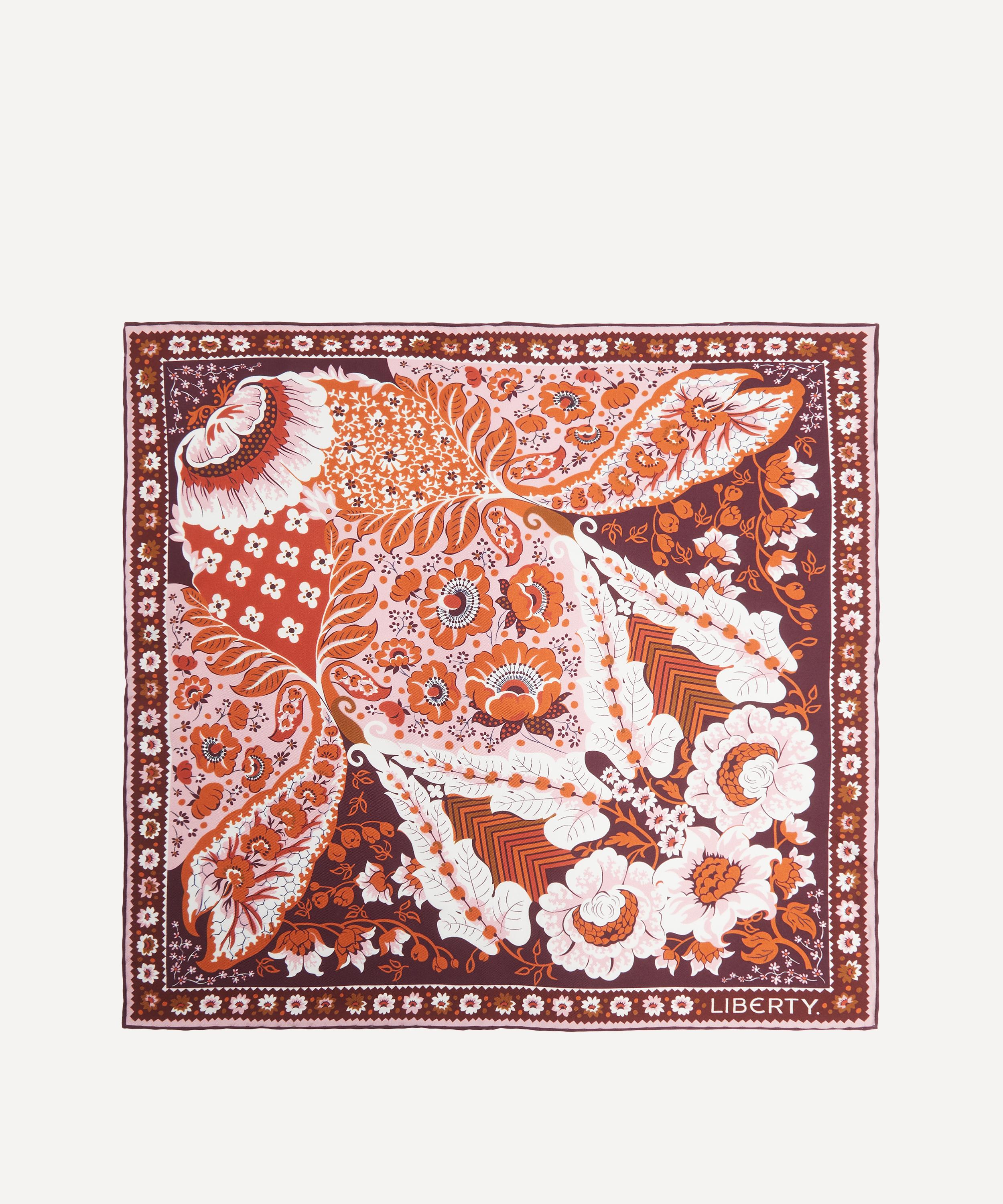 Liberty Mens Freyja Paisley Silk Pocket Square In Brown