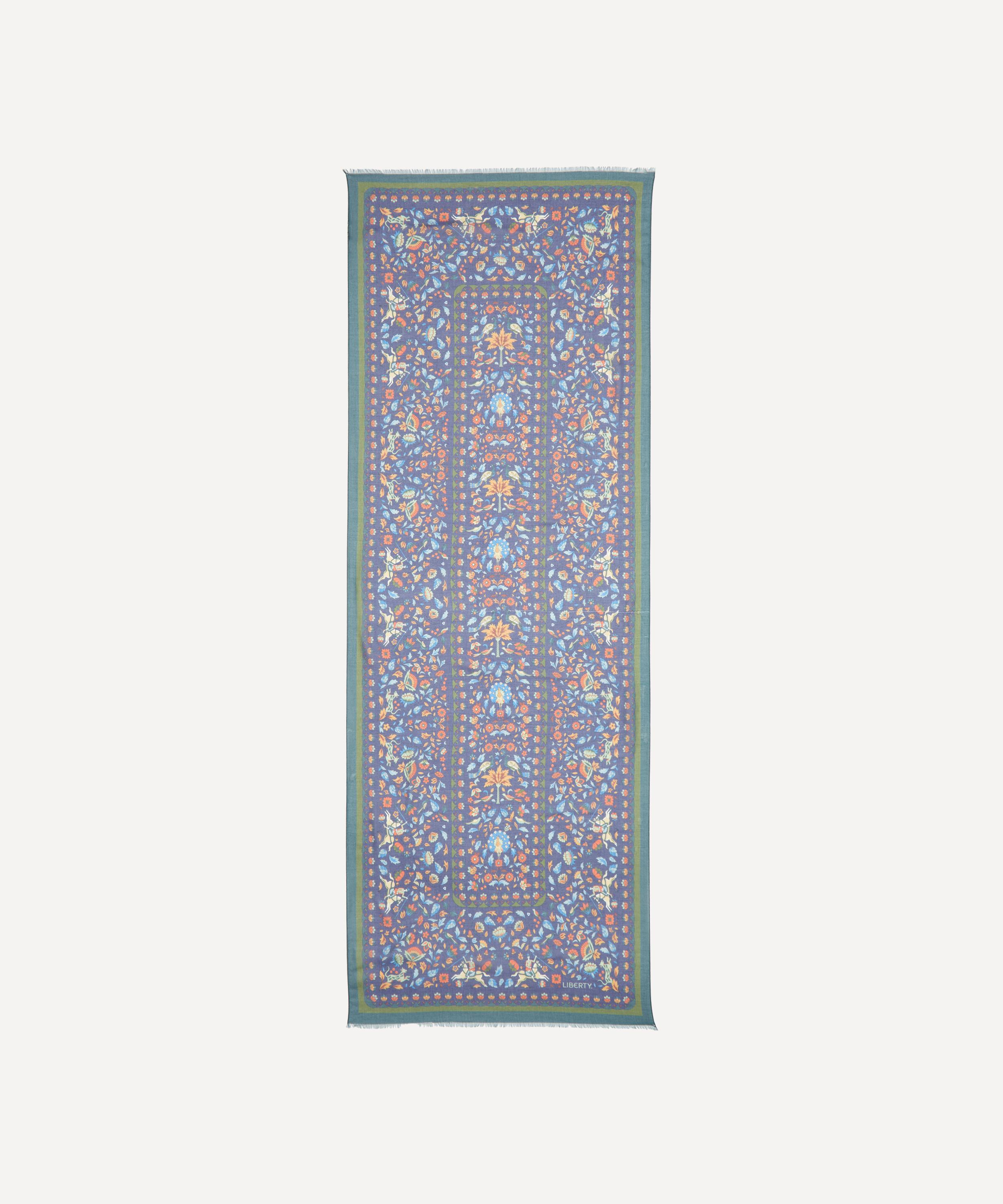 Liberty Mens Imran Paradise 60x160 Modal-cashmere Scarf In Green