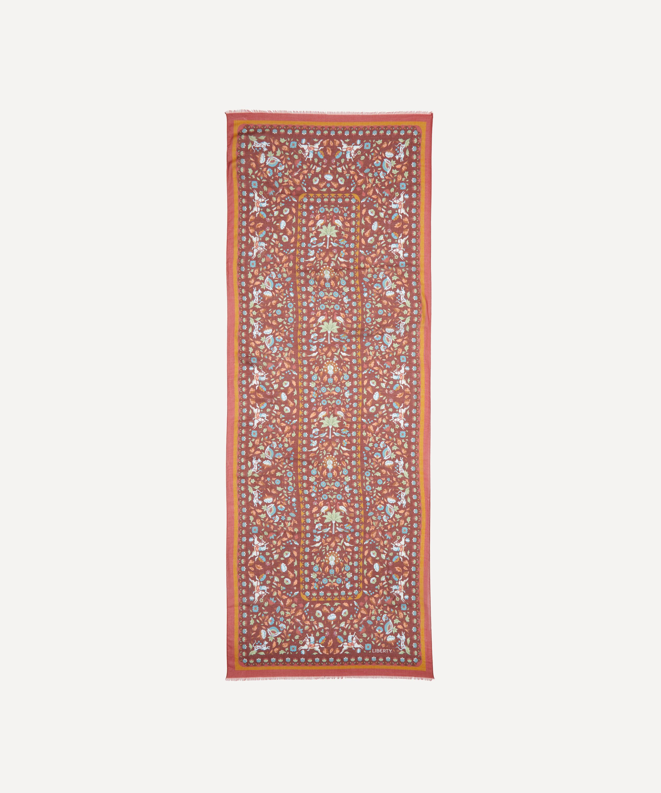 Liberty Mens Imran Paradise 60x160 Modal-cashmere Scarf In Brown