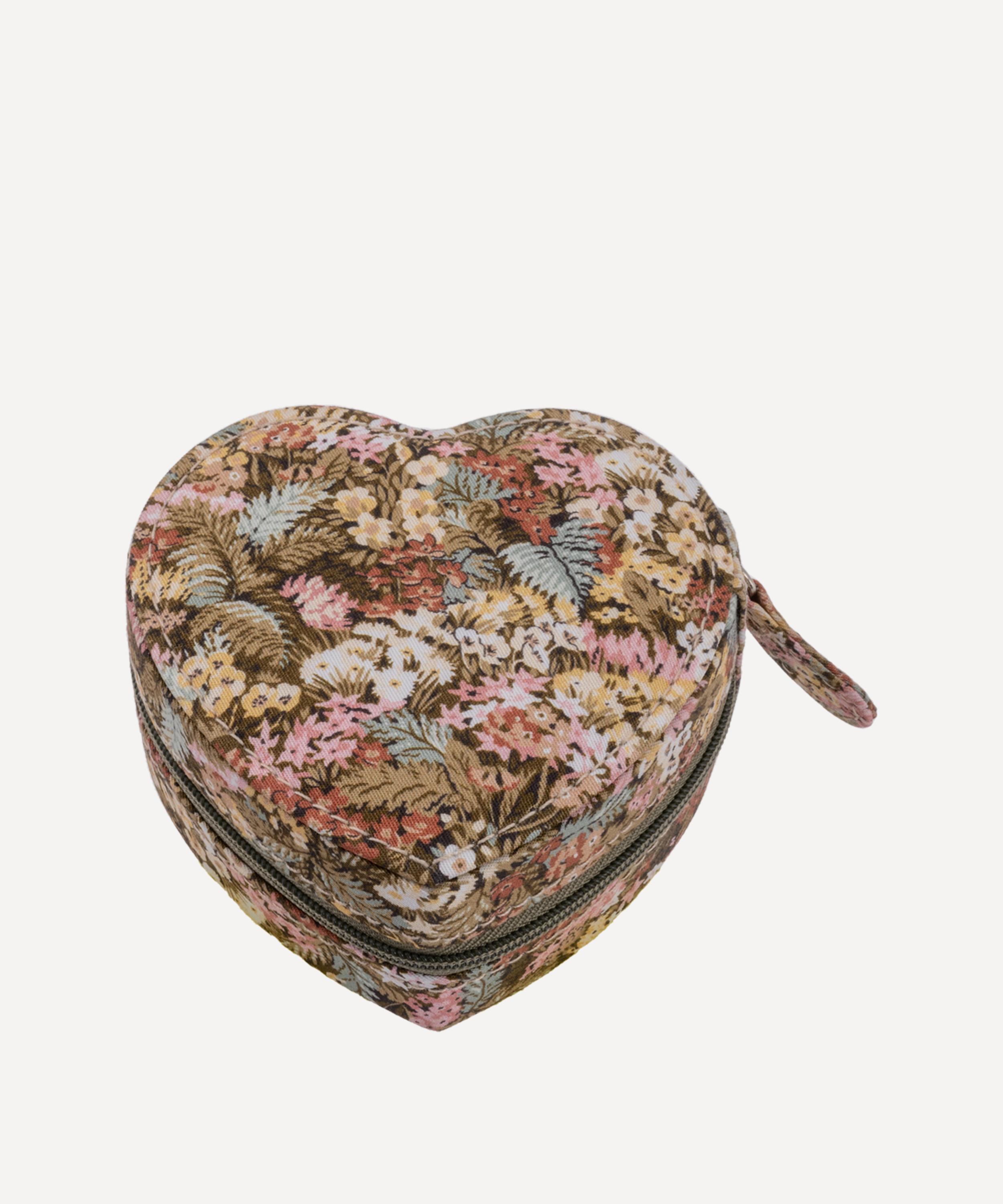 Bon Dep Connie Evelyn Tana Lawn Cotton Heart Jewellery Box In Brown