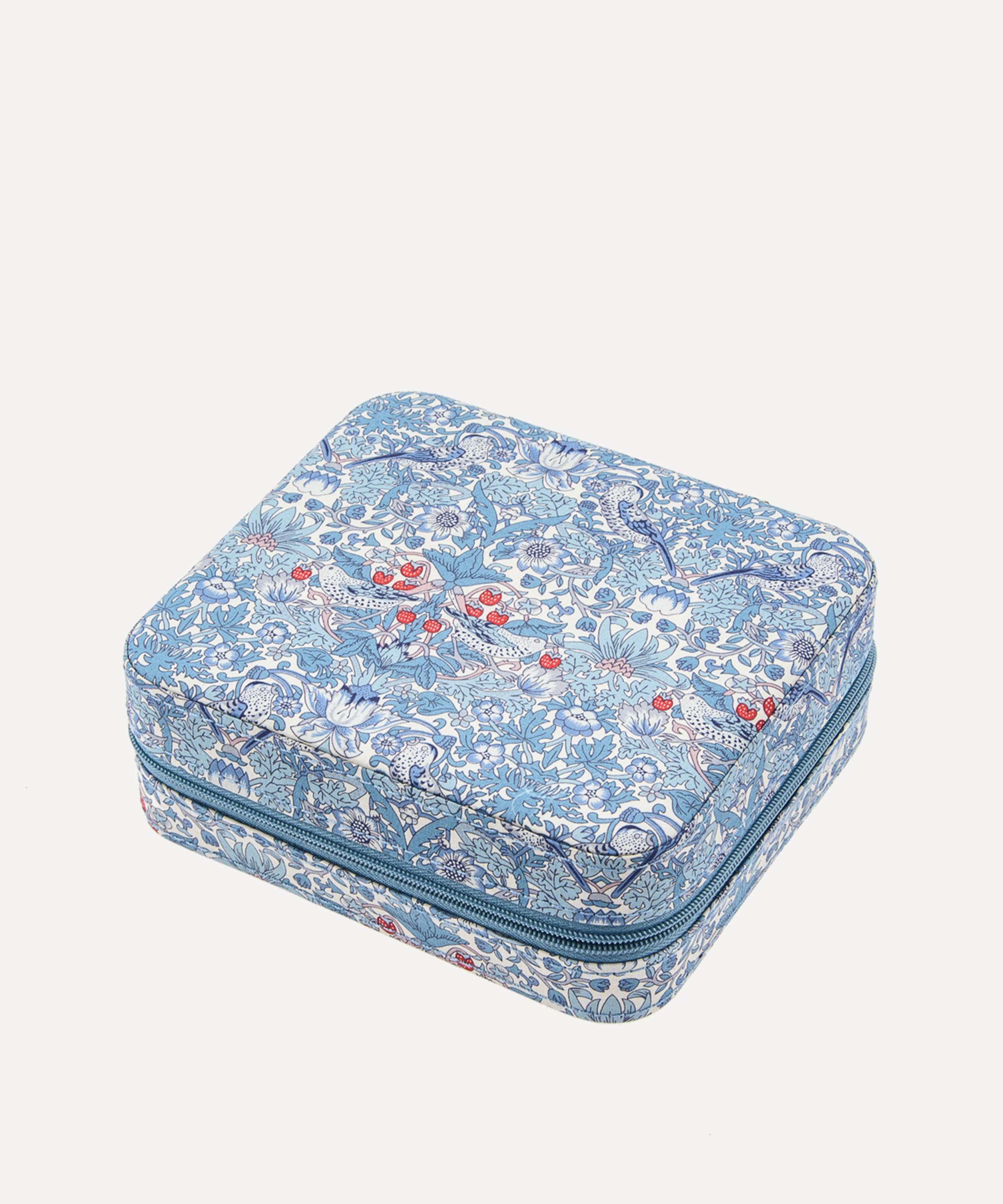 Bon Dep Strawberry Thief Tana Lawn Cotton Octagon Jewellery Box In Blue