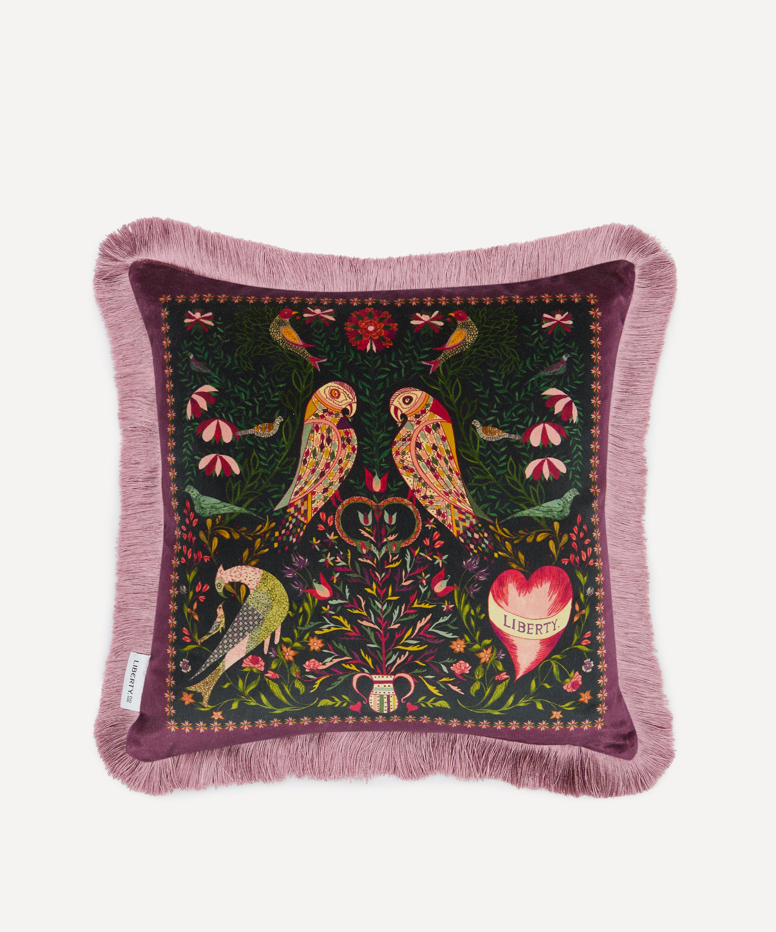 Liberty Stolen Hearts Velvet Fringed Cushion