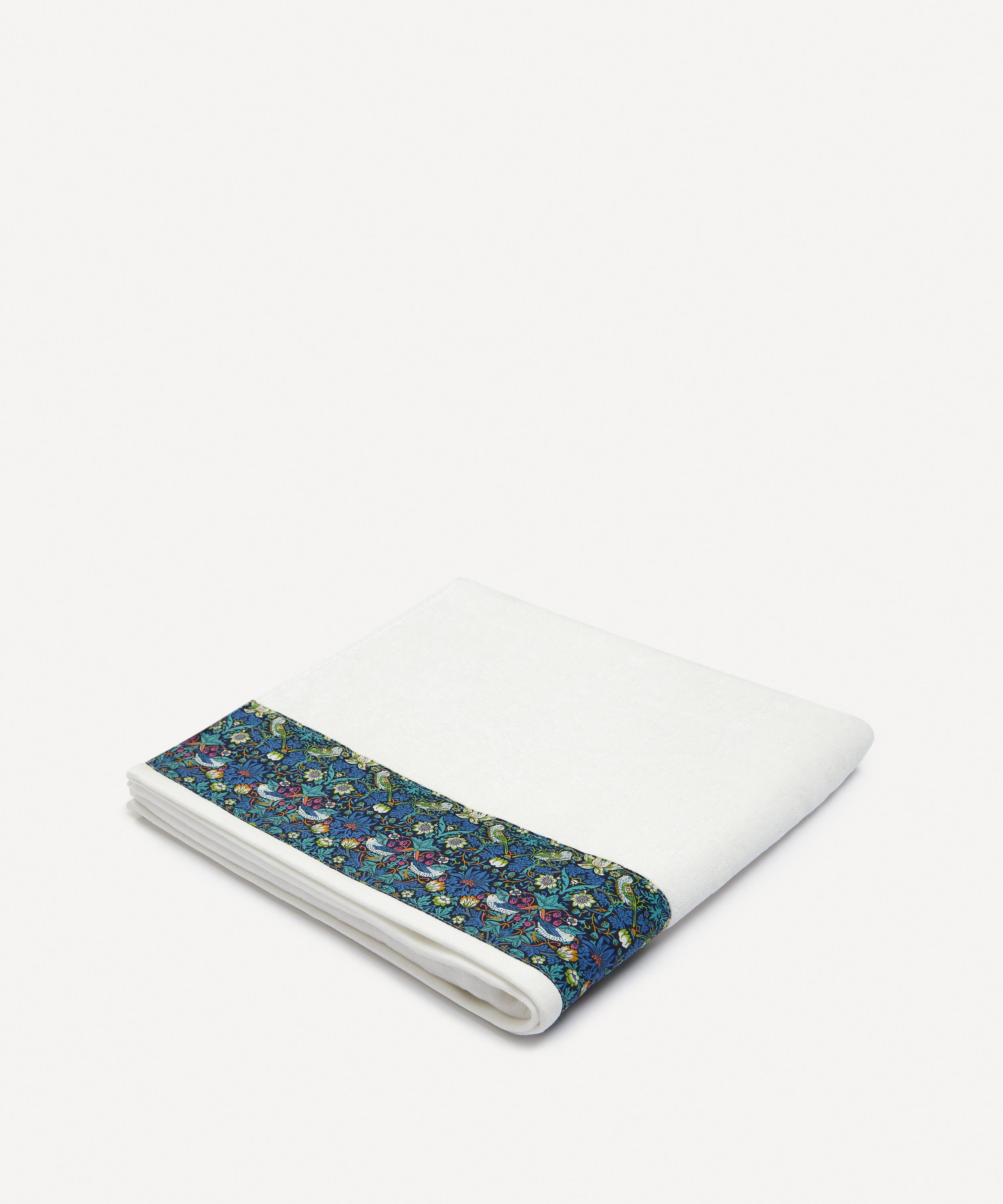 Liberty Strawberry Thief Bath Towel 70x140cm In Dark Green