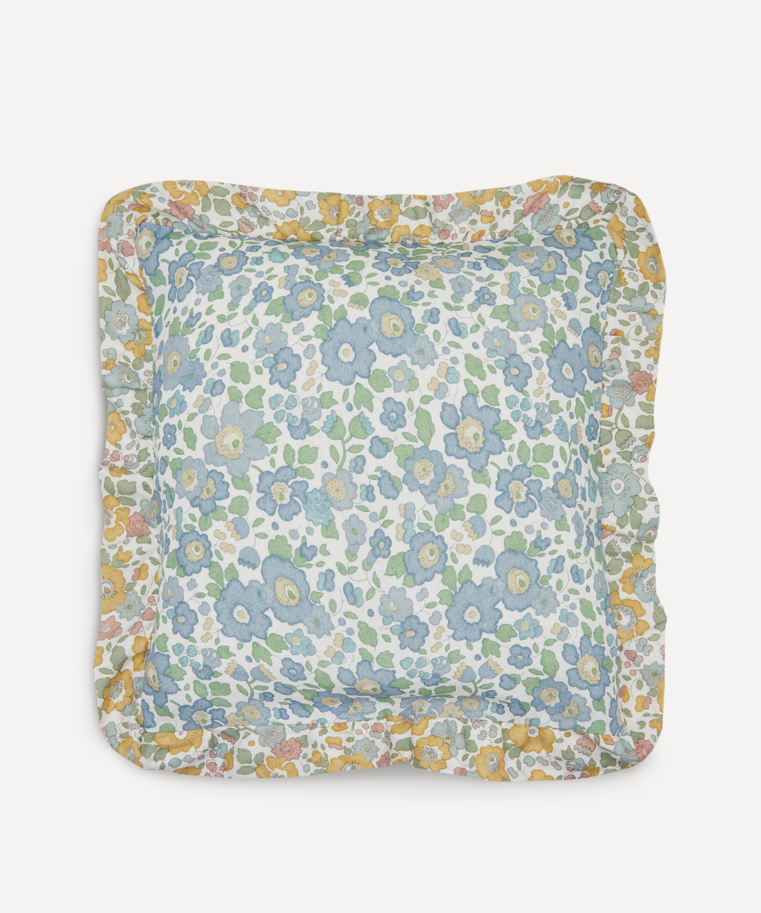 Liberty Betsy Linen Ruffled Pillowcase In Blue