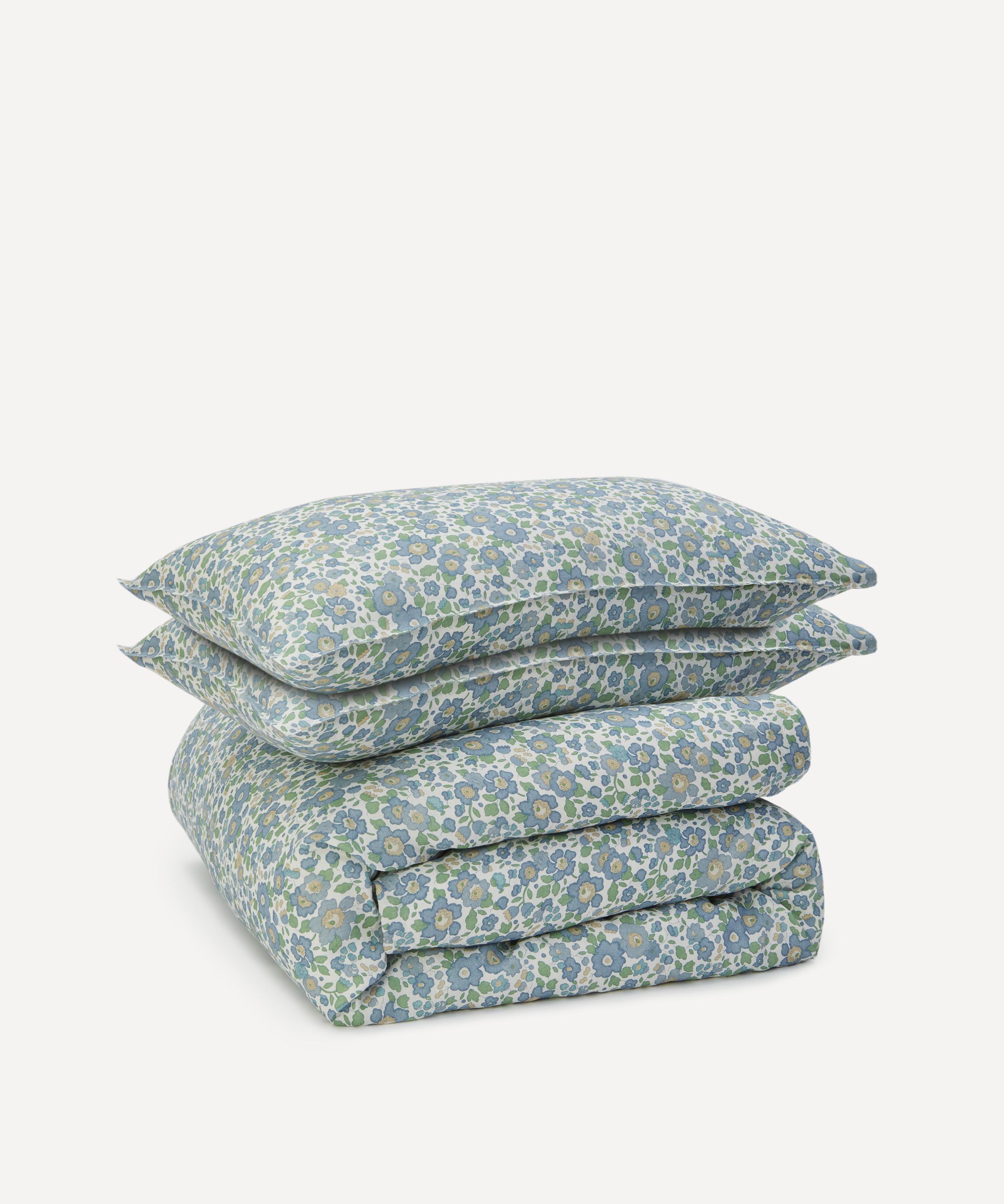 Liberty Betsy Linen Super King Duvet Set In Blue