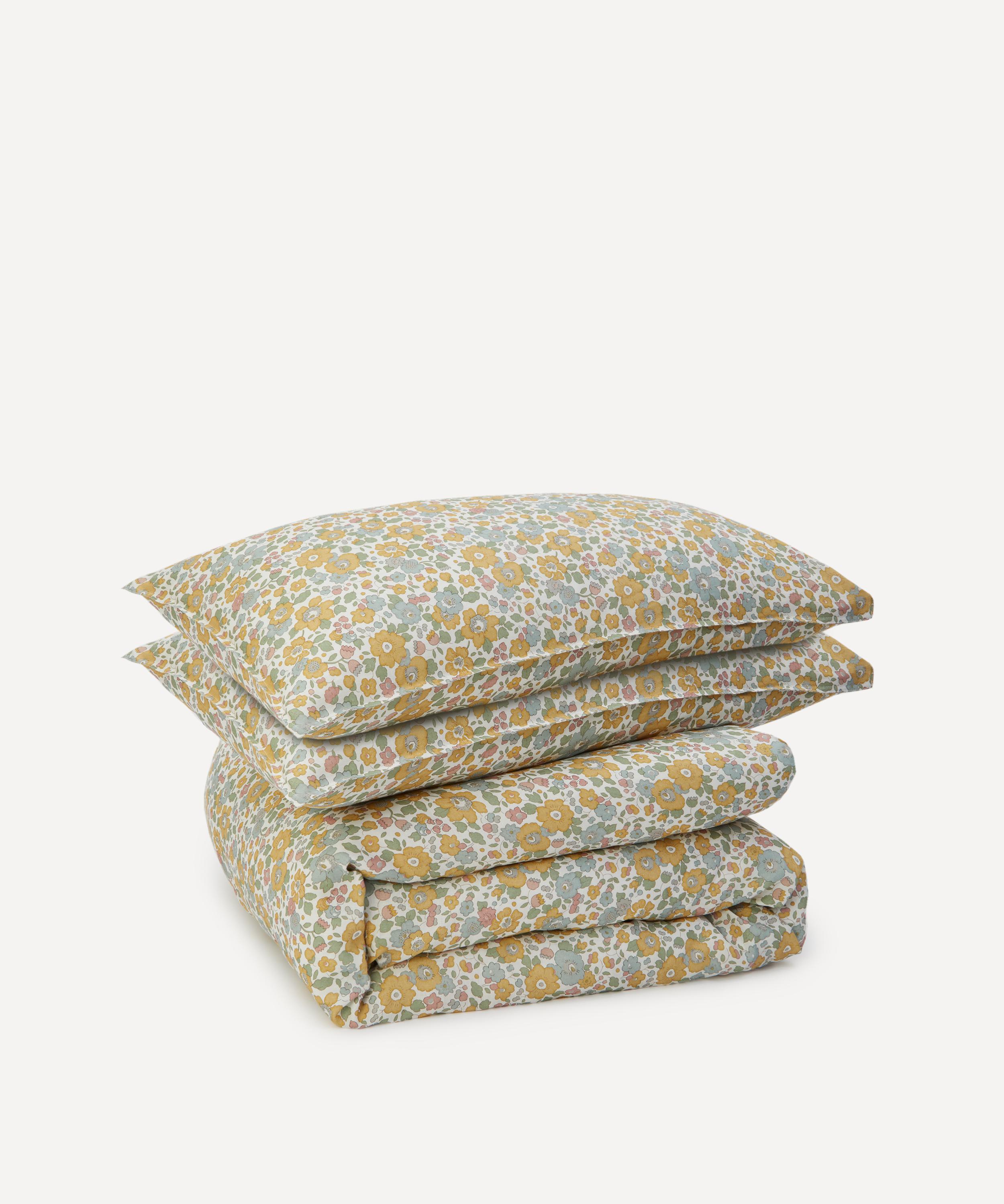 Liberty Betsy Linen Double Duvet Set In Yellow