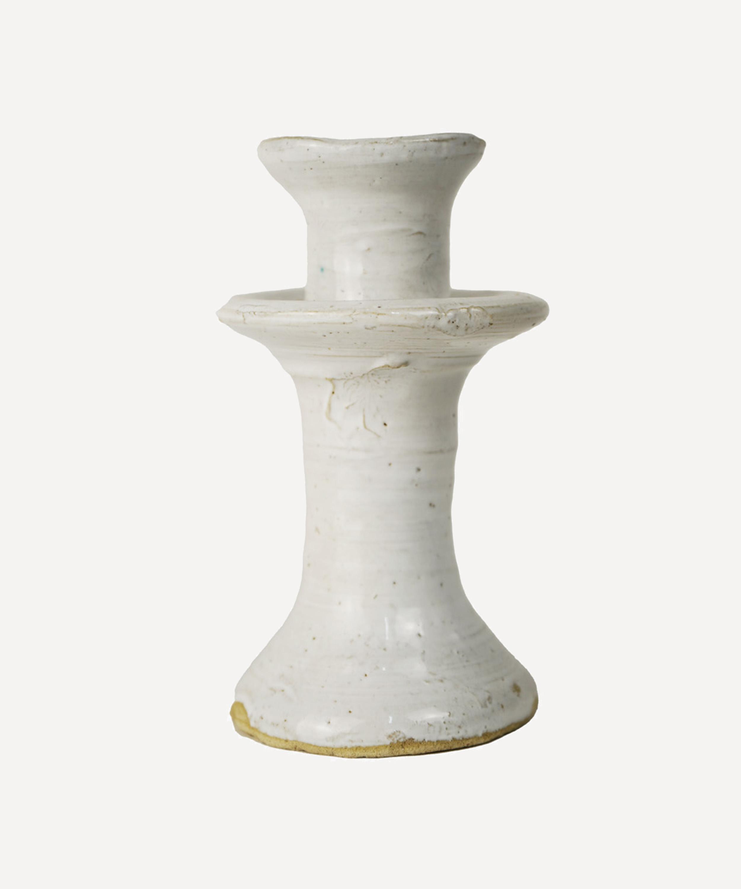 Moroccan White Rustic Medium Candleholder