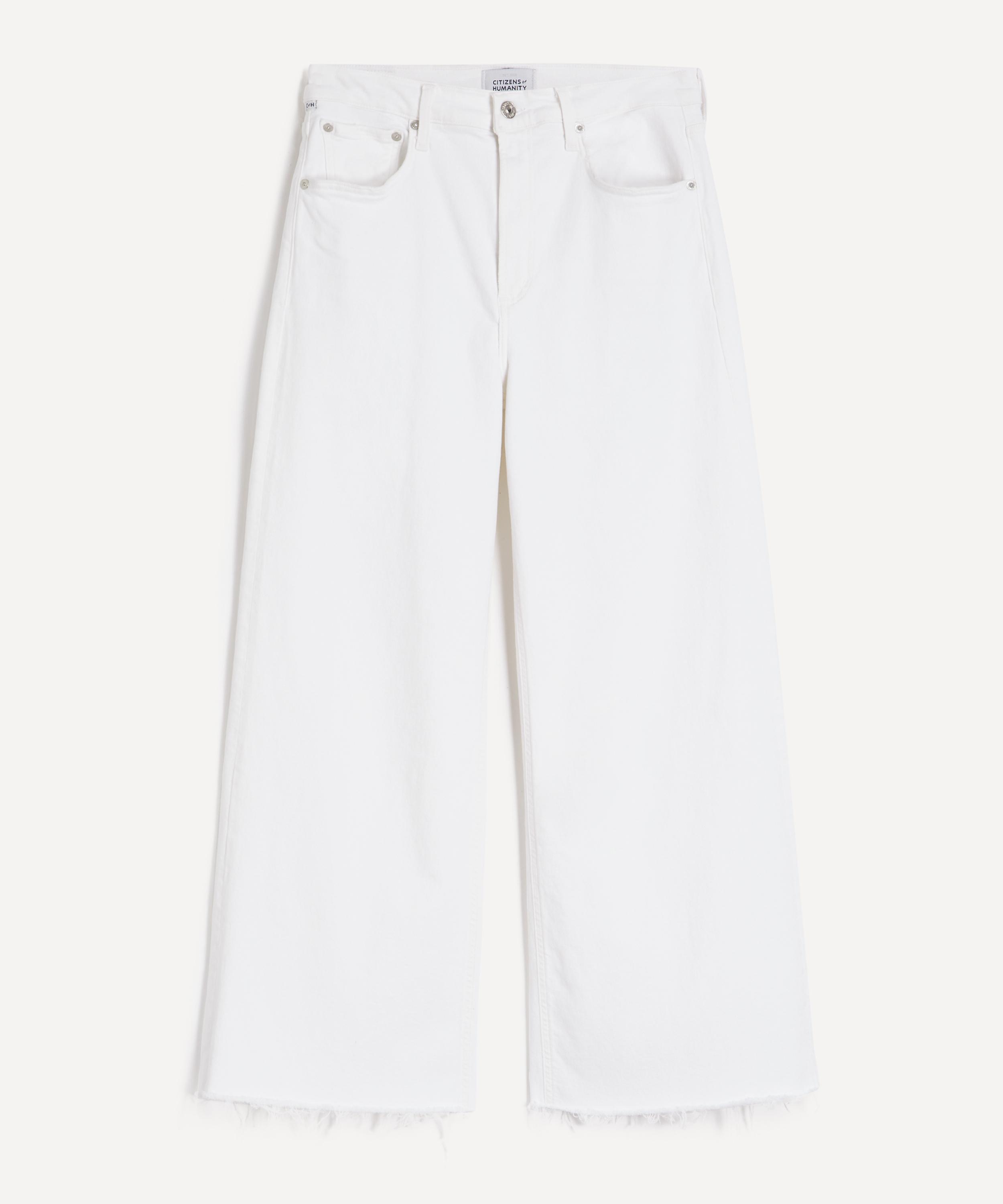 Citizen Of Humanity Citizens Of Humanity Women's Lyra Wide-leg Crop Raw Jeans In Soft White