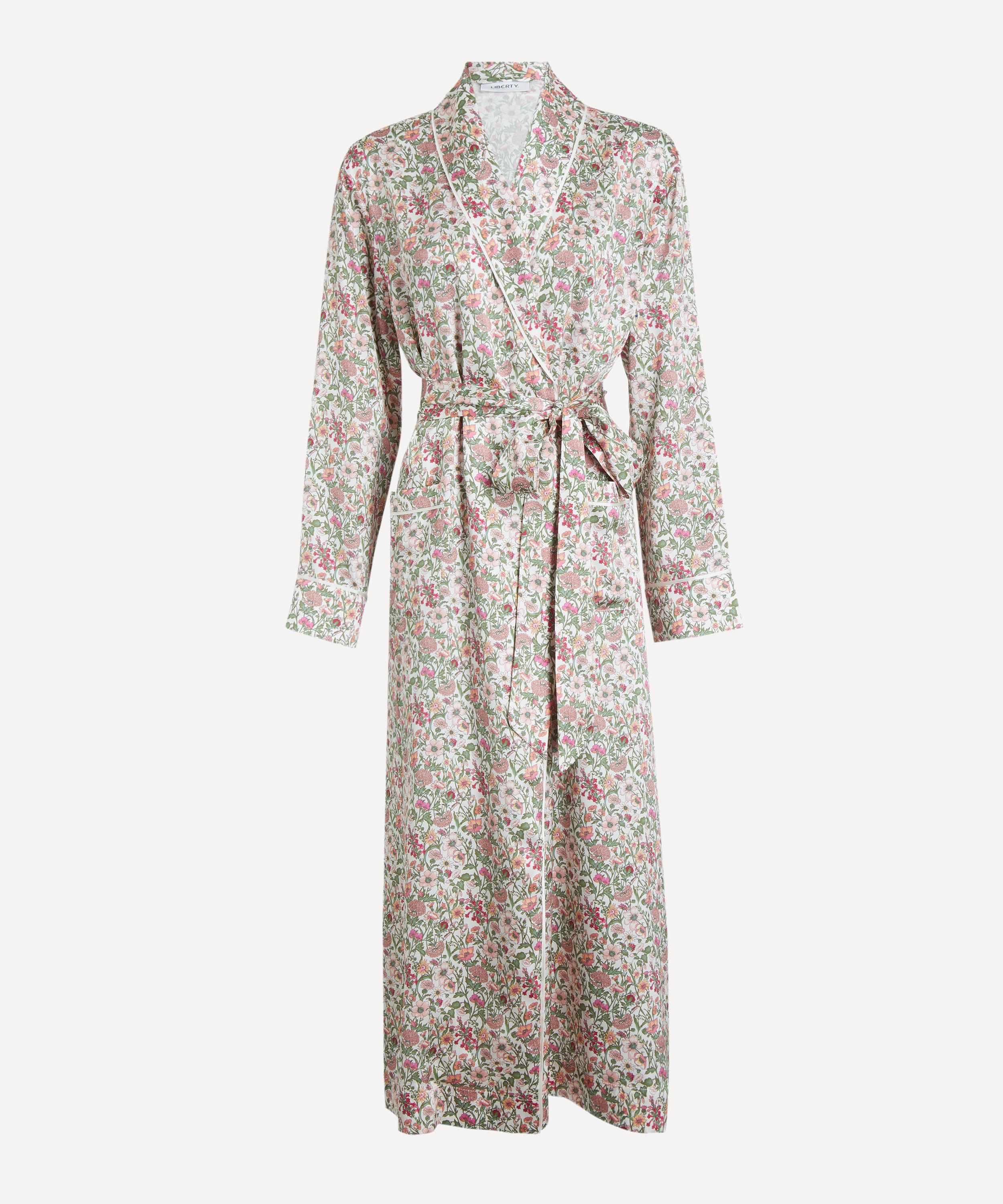 LIBERTY LIBERTY WOMEN'S RACHEL MEADOW SILK-SATIN ROBE