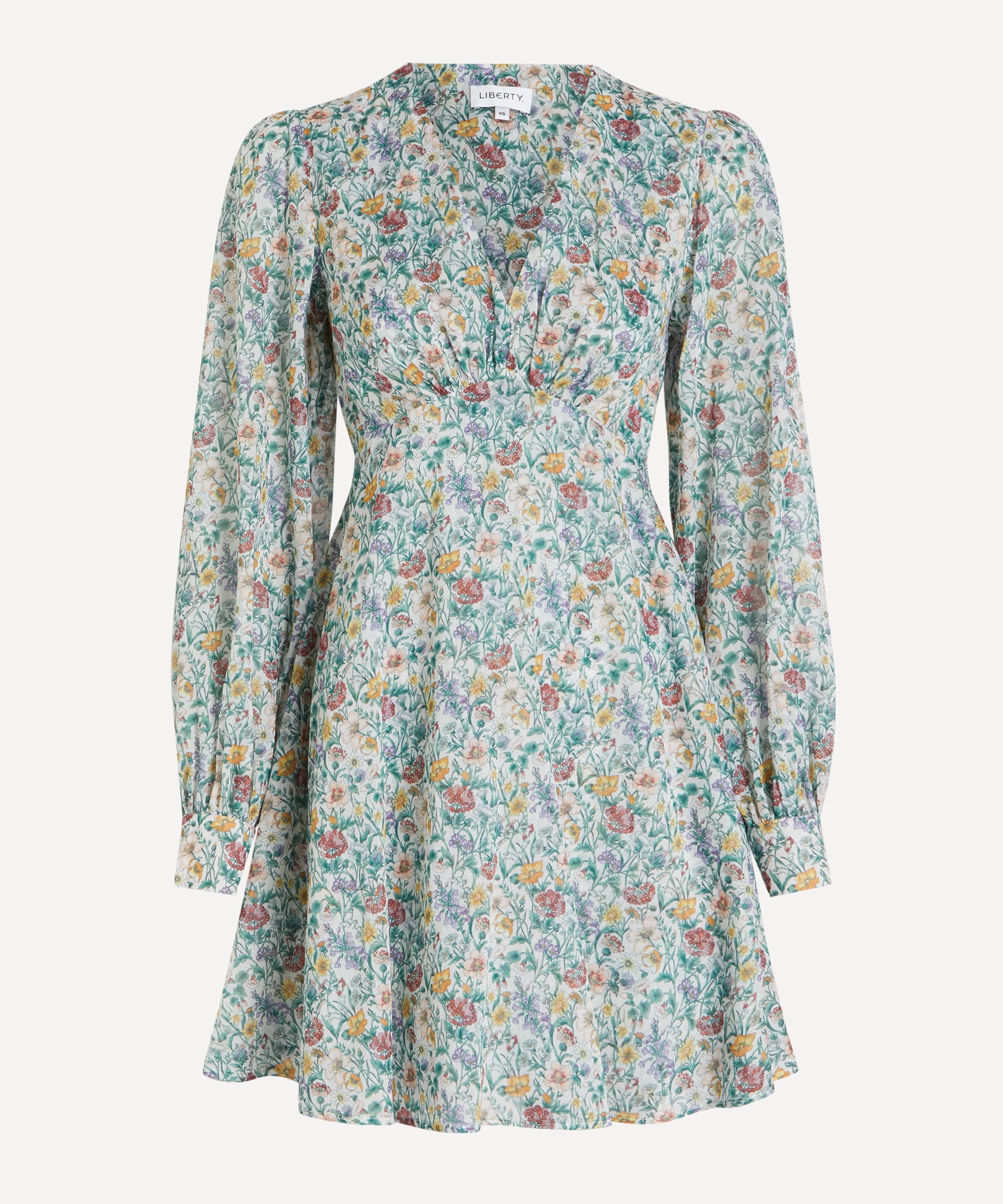 Liberty Women's Rachel Meadow Soiree Cotton Mini Dress In Green