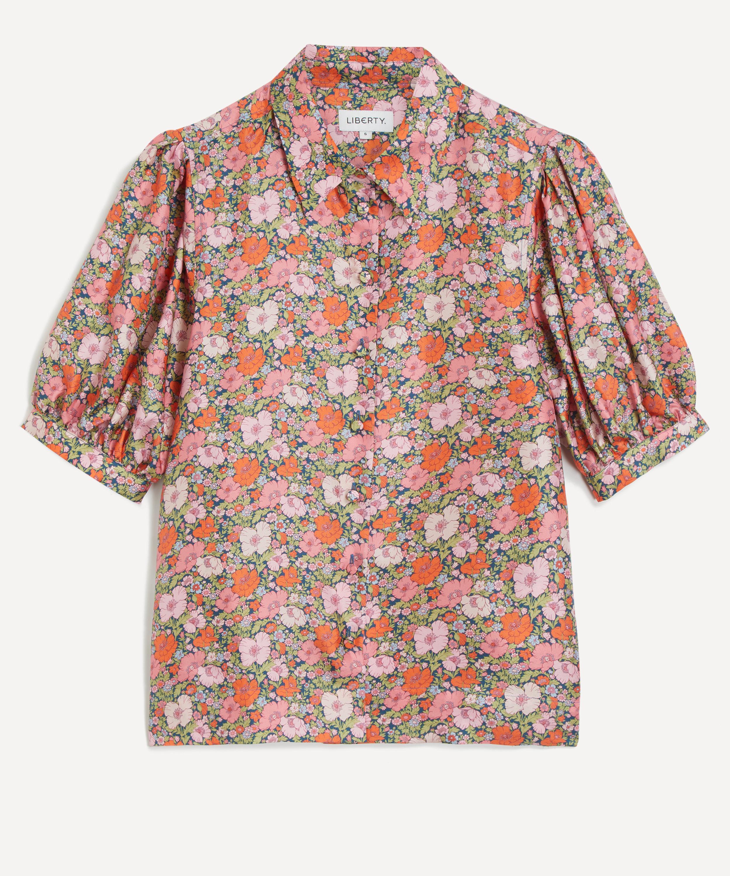 Liberty Women's Meadow Song Silk Puff-sleeve Shirt In Pink
