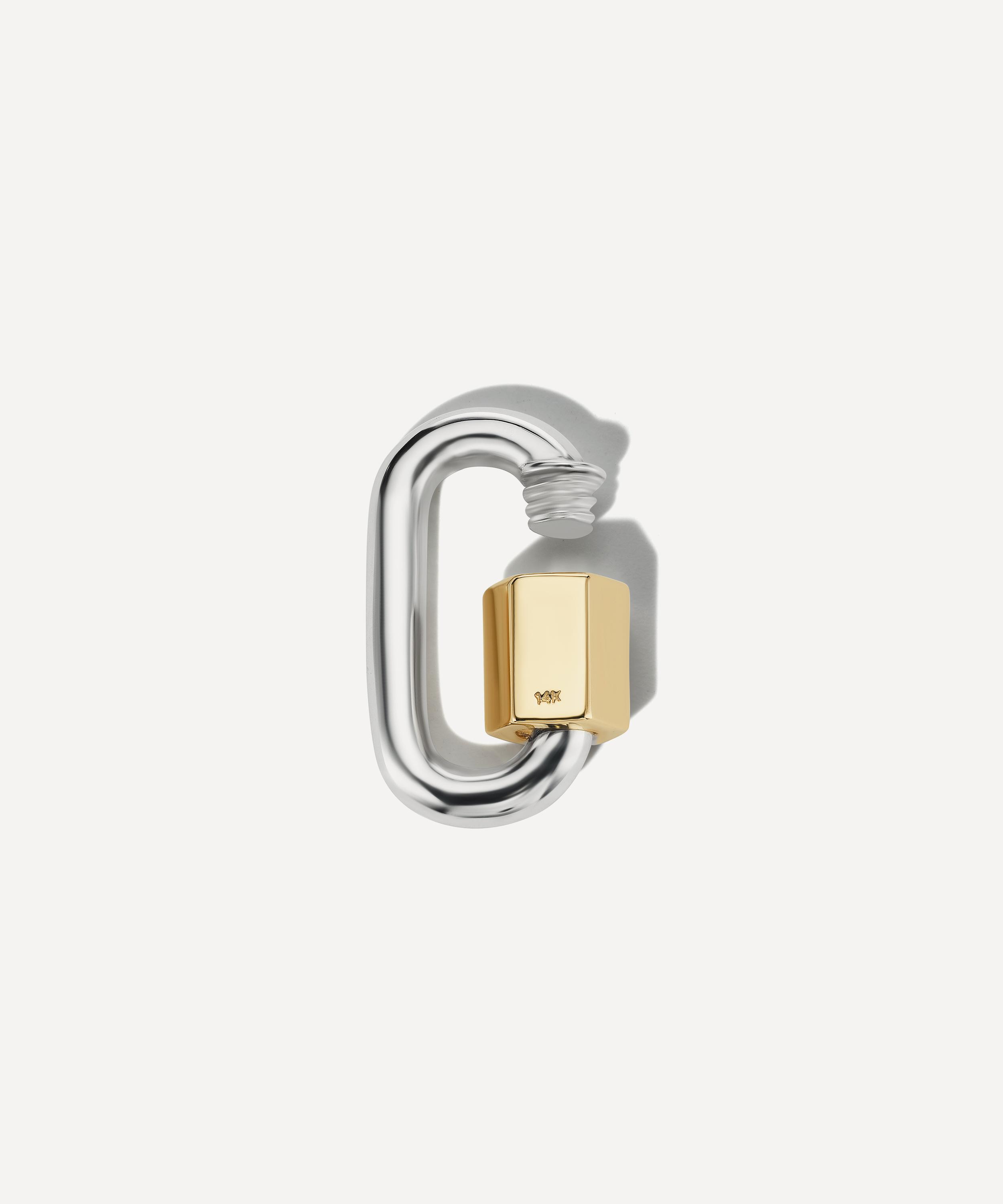 Marla Aaron Silver Rolo Chain And Chubby Babylock Necklace In Multi