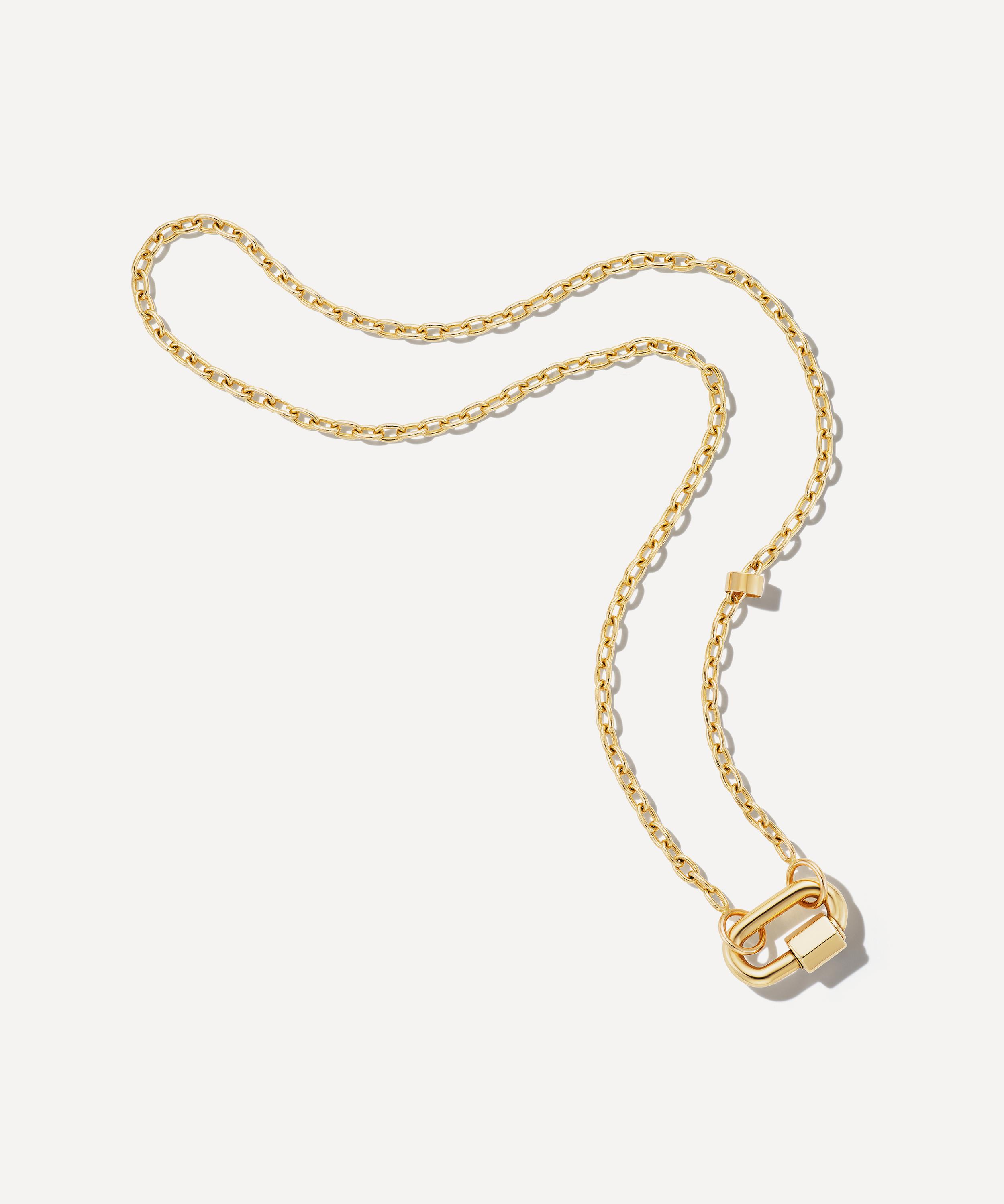 Marla Aaron Gold Pulley Chain And Chubby Babylock Necklace In Metallics