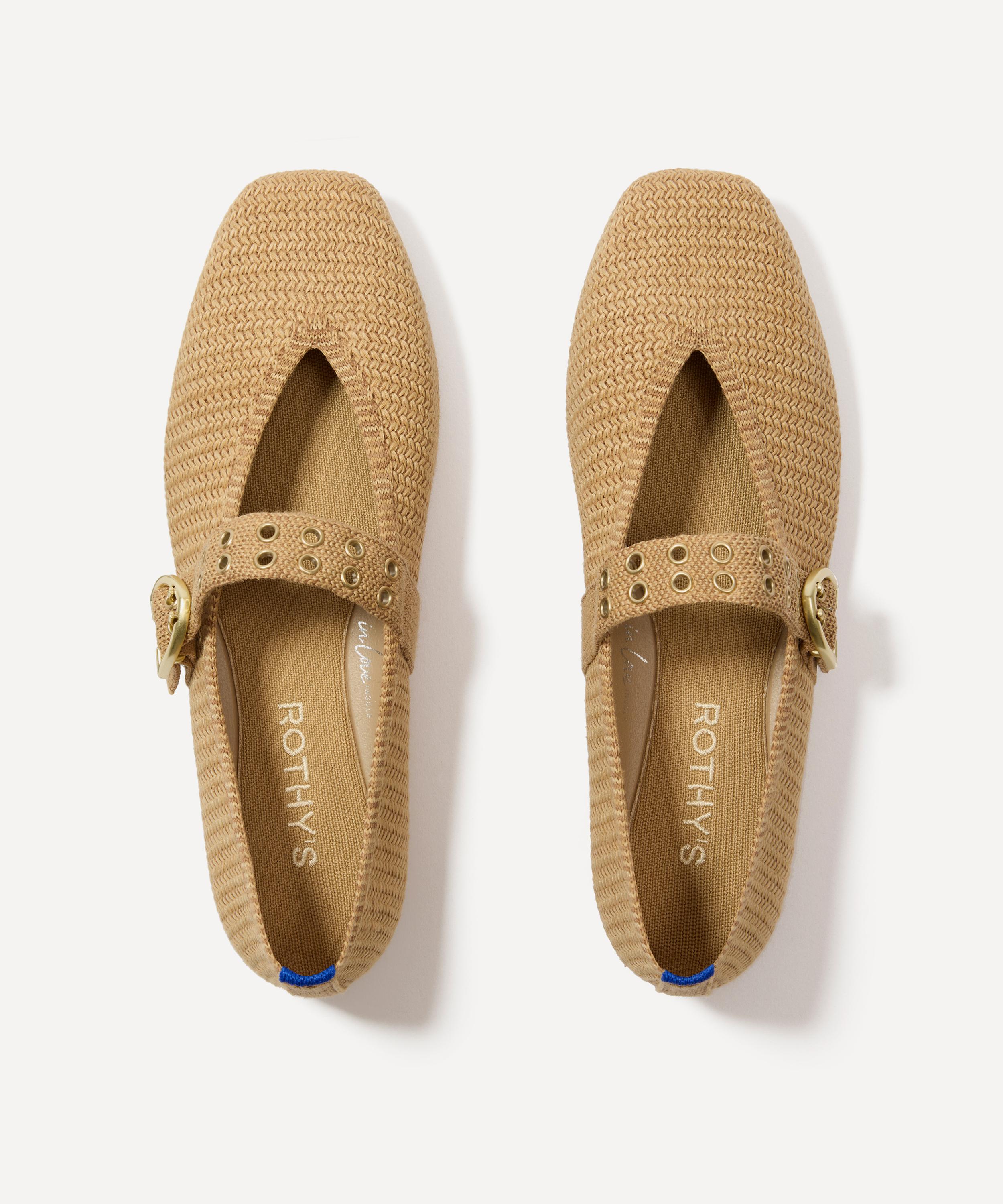 Rothys Women's Max Buckle Knit Mesh Mary Jane Flats In Nude